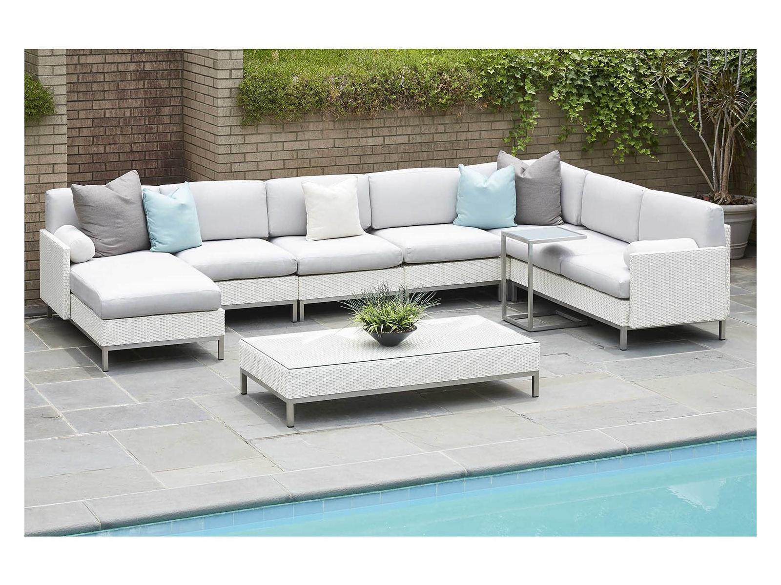 Lloyd Flanders Elements Steel Wicker Sectional Outdoor Lounge Set