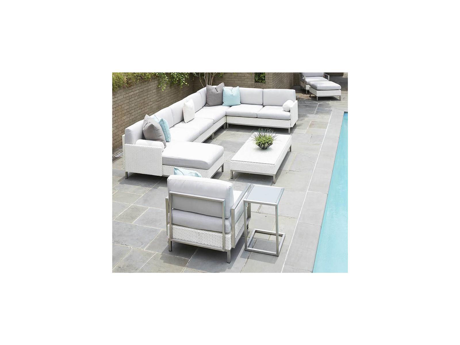 Lloyd Flanders Elements Steel Wicker Sectional Outdoor Patio Lounge Set