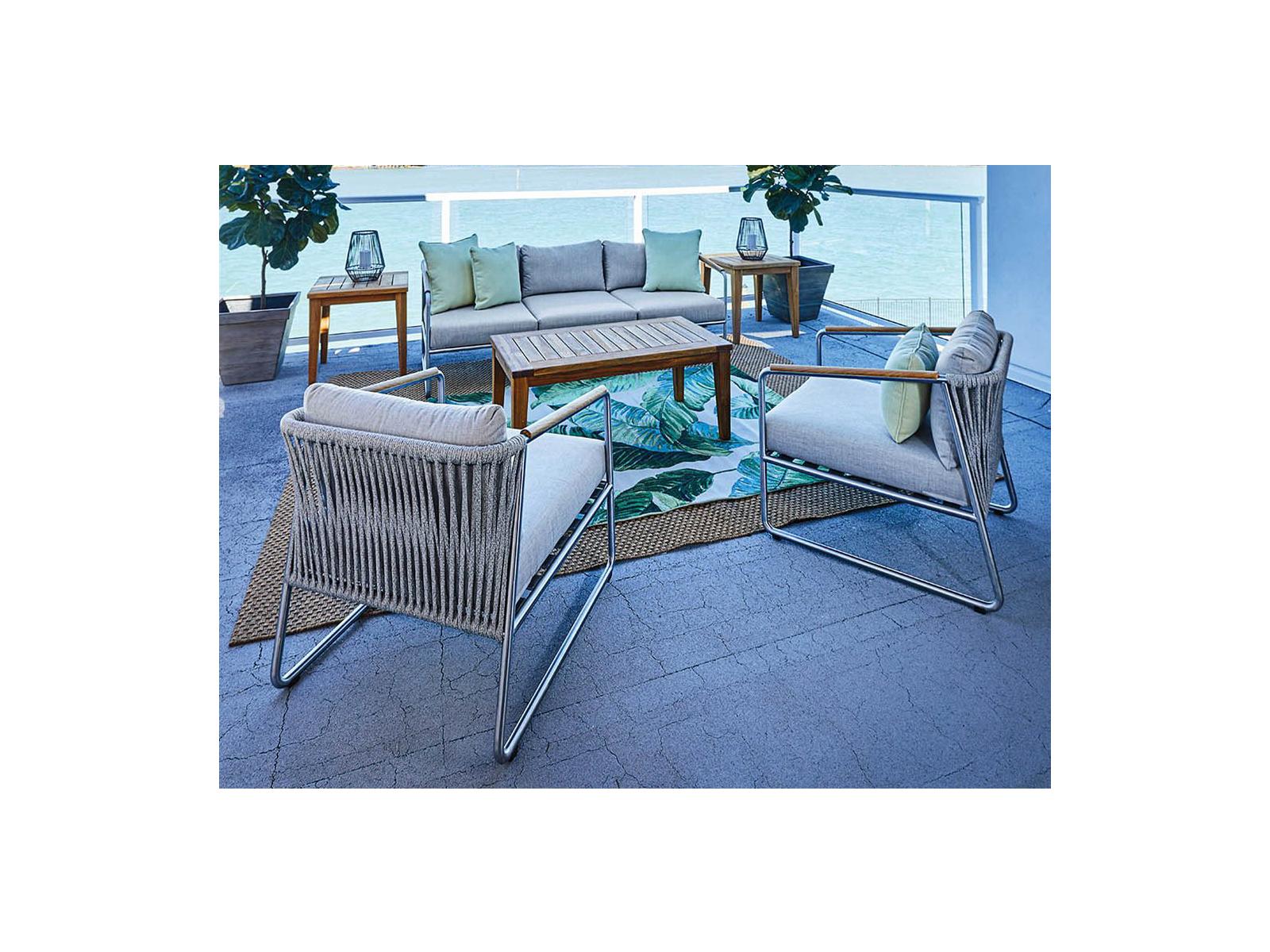 Lloyd Flanders Elevation Stainless Steel Outdoor Lounge Set
