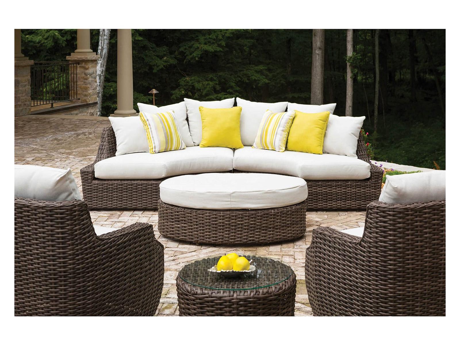 Lloyd Flanders Largo Wicker Cushion Sectional Curved Outdoor Patio Lounge Set