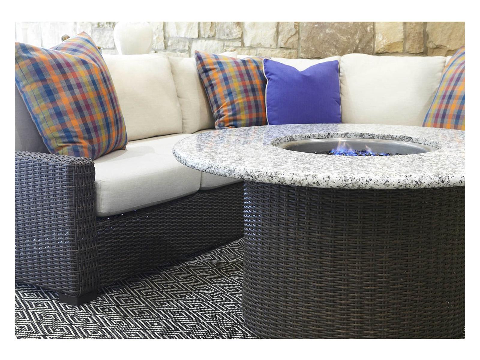 Lloyd Flanders Mesa Wicker Sectional Firepit Patio Lounge Set
