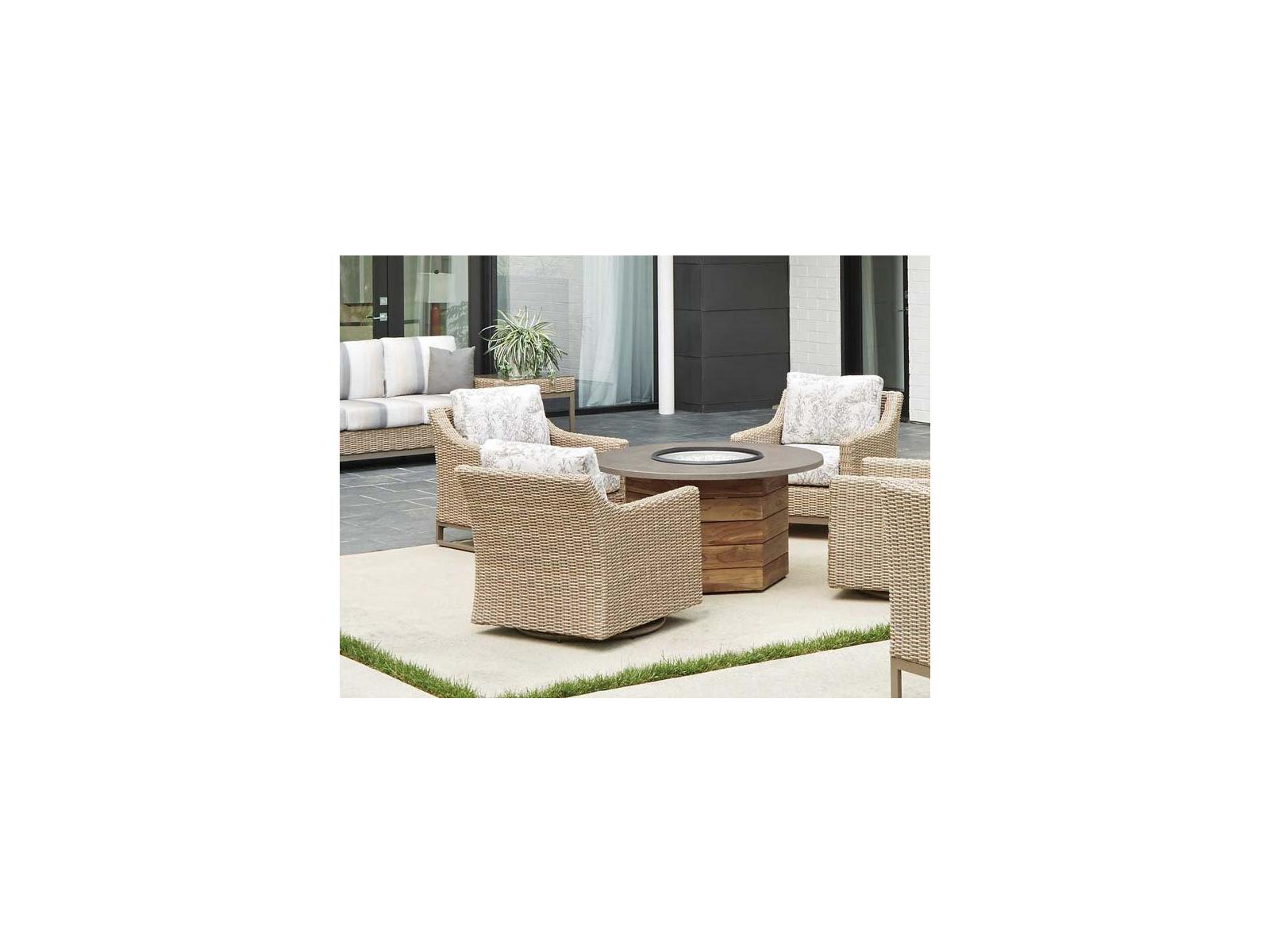 Lloyd Flanders Milan Wicker Fire Pit Patio Lounge Set