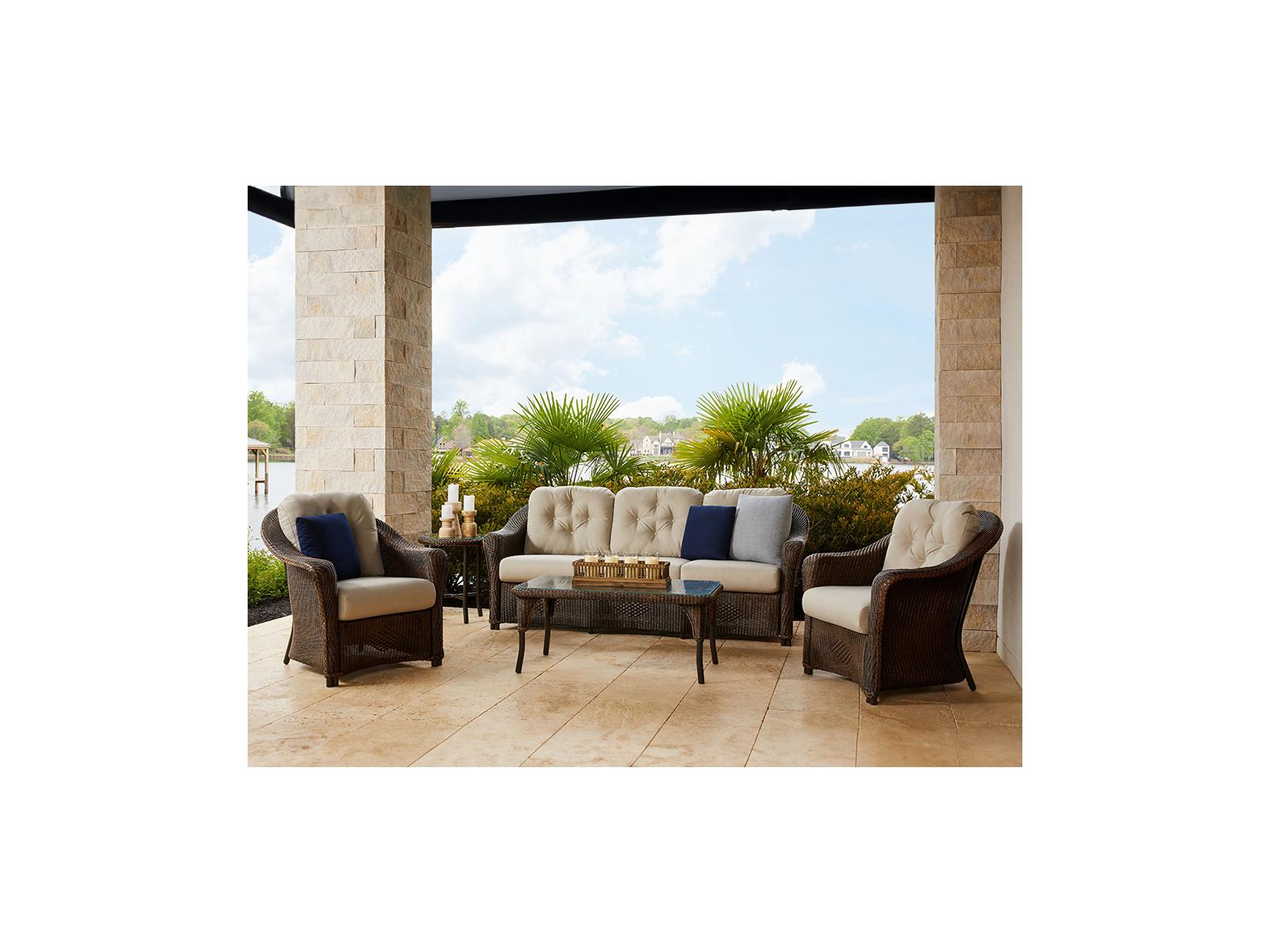 Lloyd Flanders Reflections Wicker Cushion Outdoor Patio Lounge Set