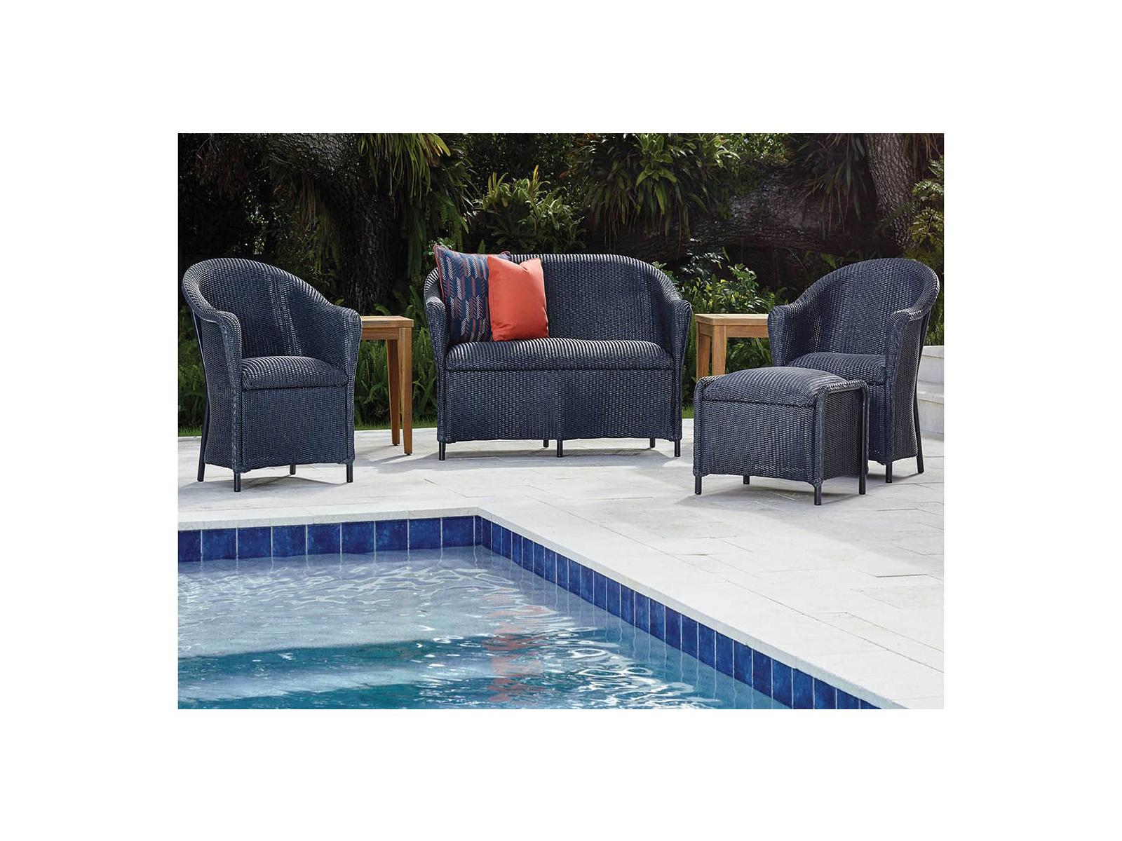 Lloyd Flanders Reflections Wicker Outdoor Patio Lounge Set with Padded Seat