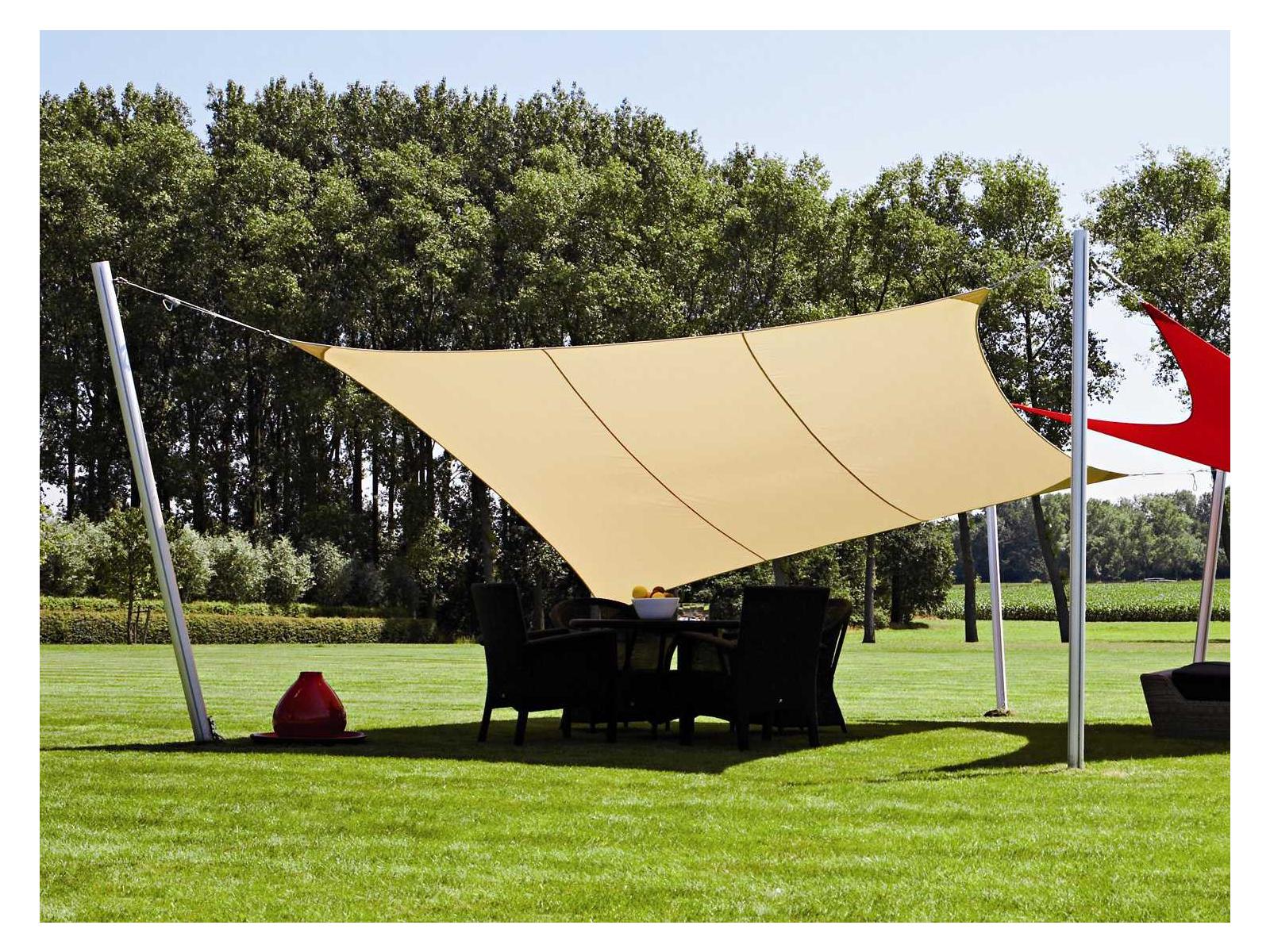 Luxury Umbrellas Ingenua 10 Foot Square Anodized Aluminum Shade Sail Patio Umbrella