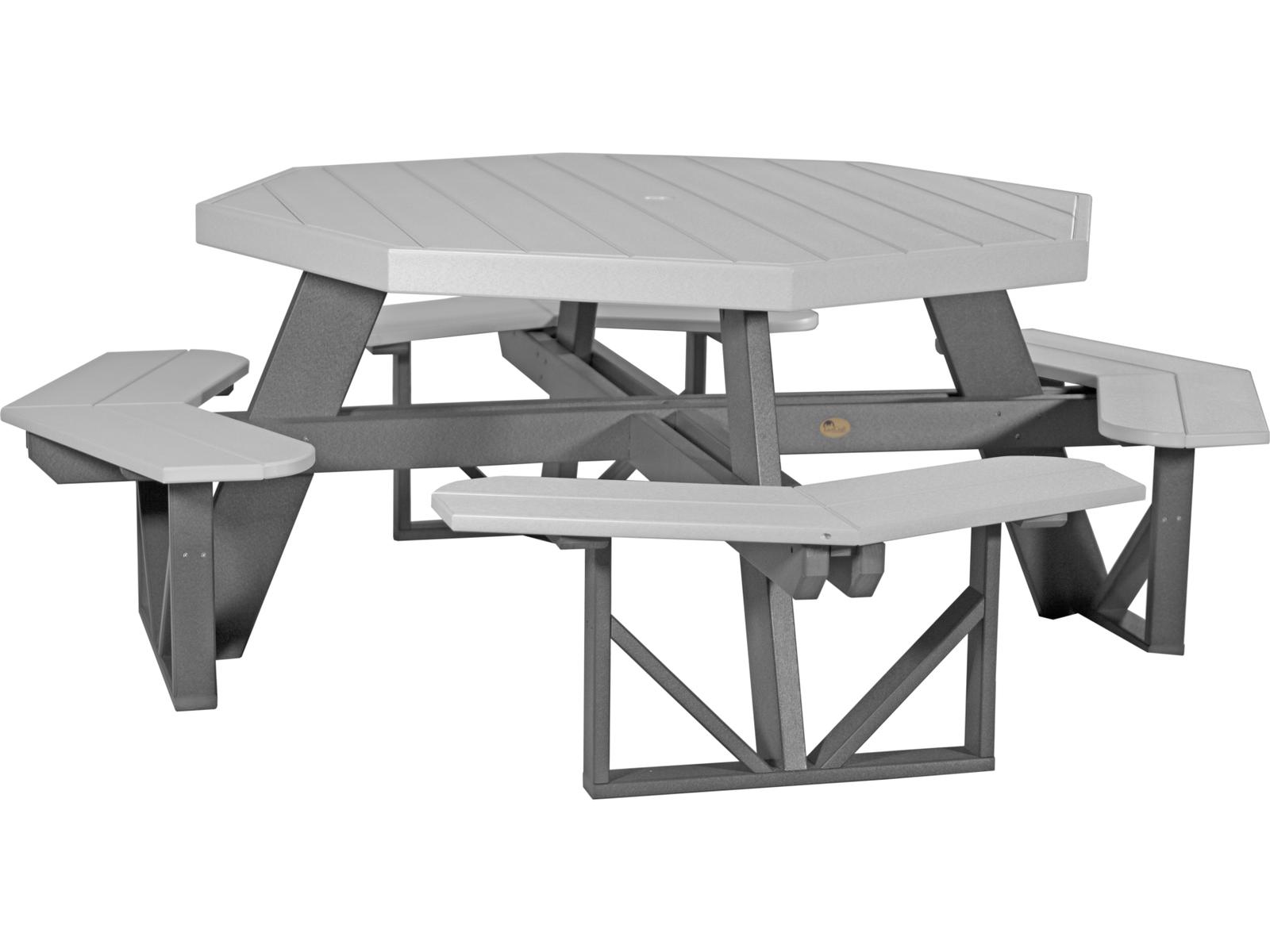 LuxCraft Octagon Outdoor Picnic Table with Umbrella Hole | PatioLiving