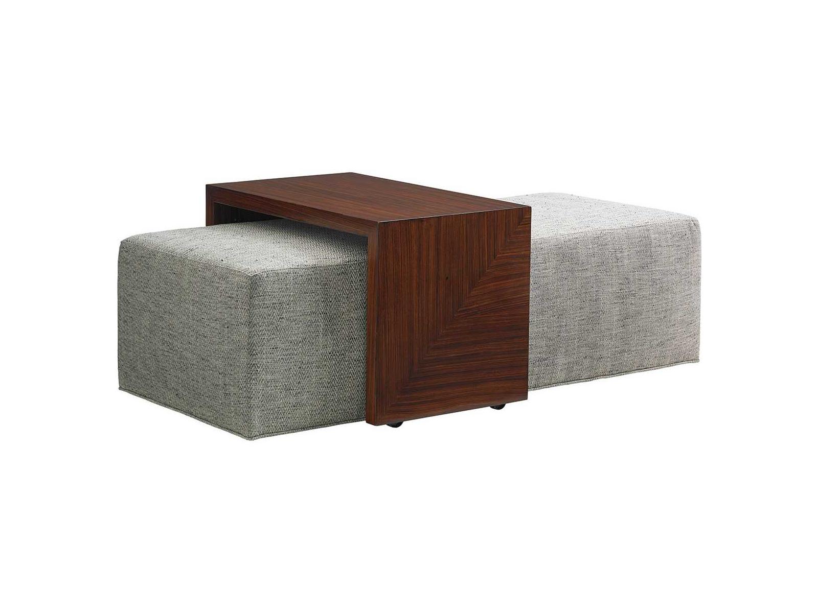 Lexington Broadway Cocktail Ottoman with Sliding Tray