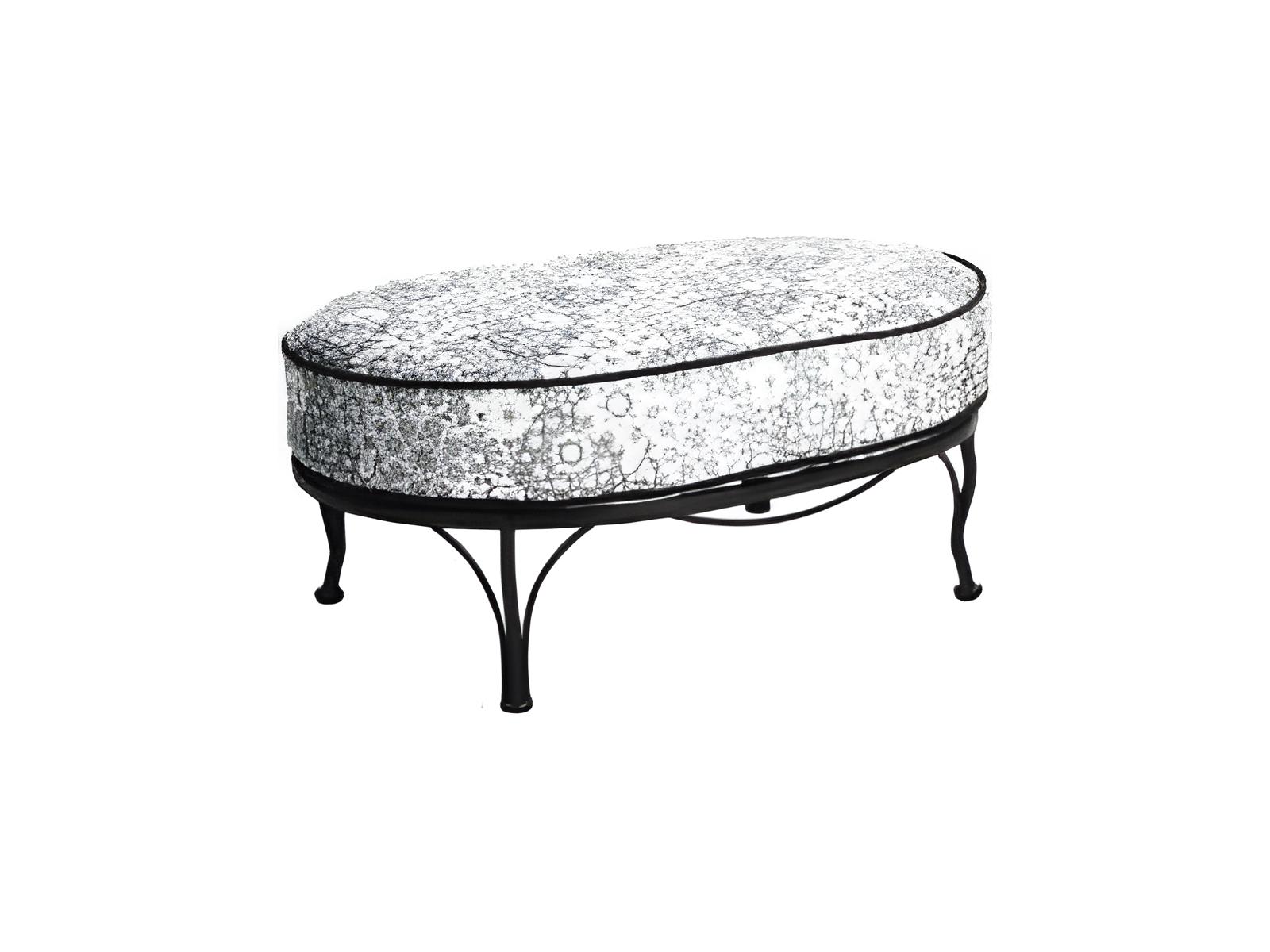 Meadowcraft Athens Deep Seating Wrought Iron Cuddle Outdoor Patio Ottoman