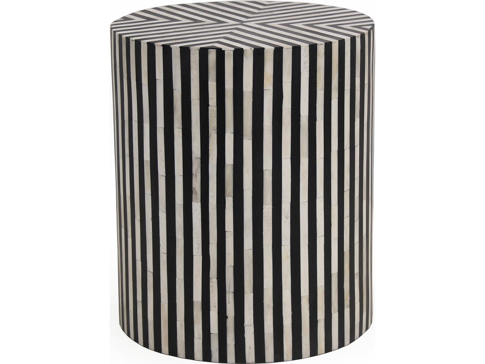Moe's Home Round White Black End Table