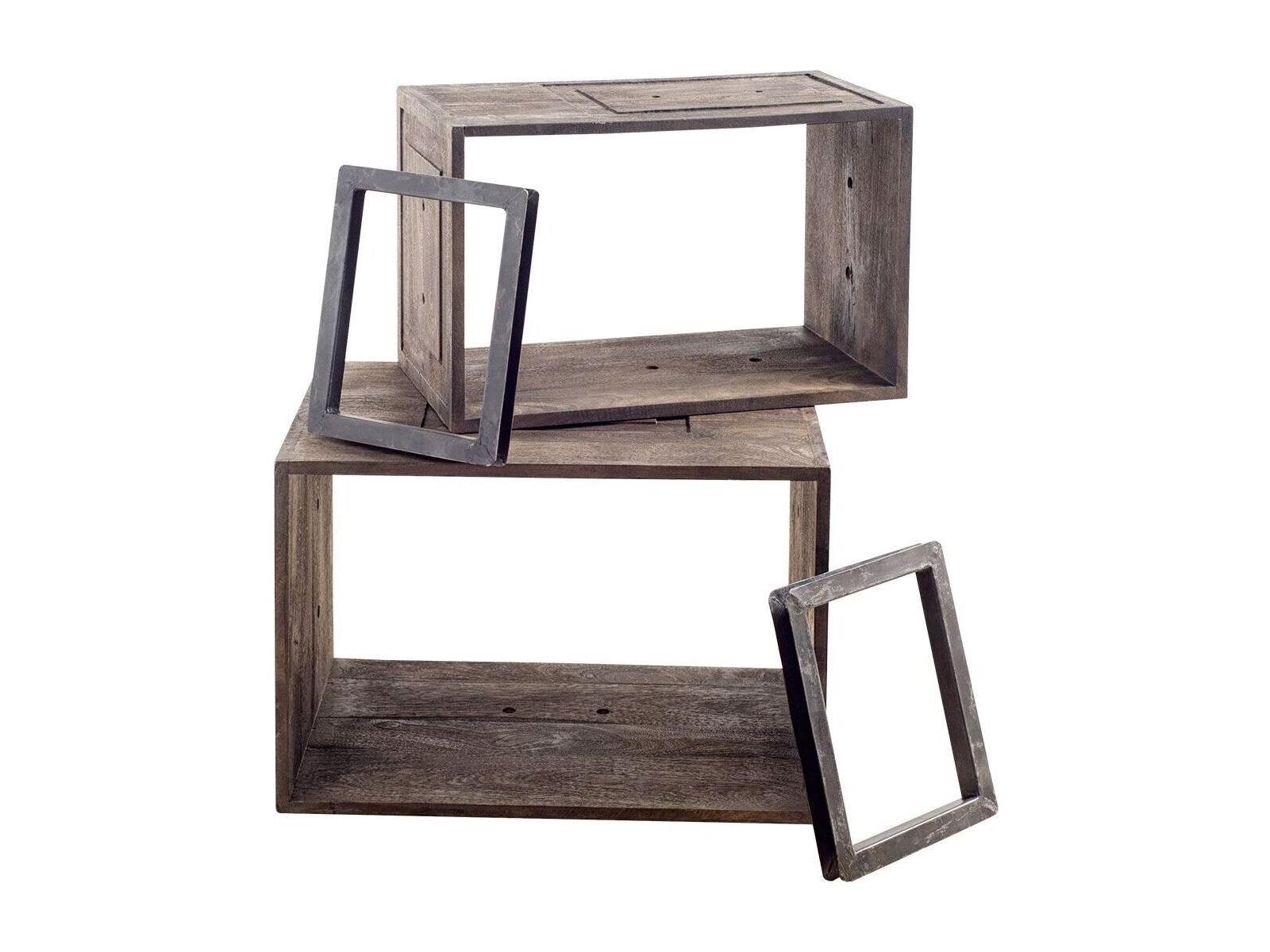 Mercana Simul Brown Wood 2 Shelves Modular Shelving Unit