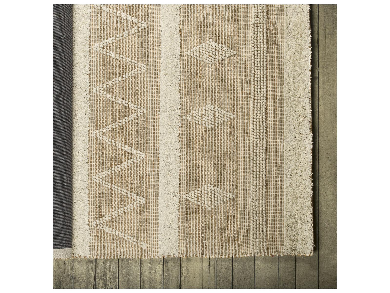 Mercana Paloma 96 x 60 Brown/Cream Hemp/Wool Raised Detail Rug