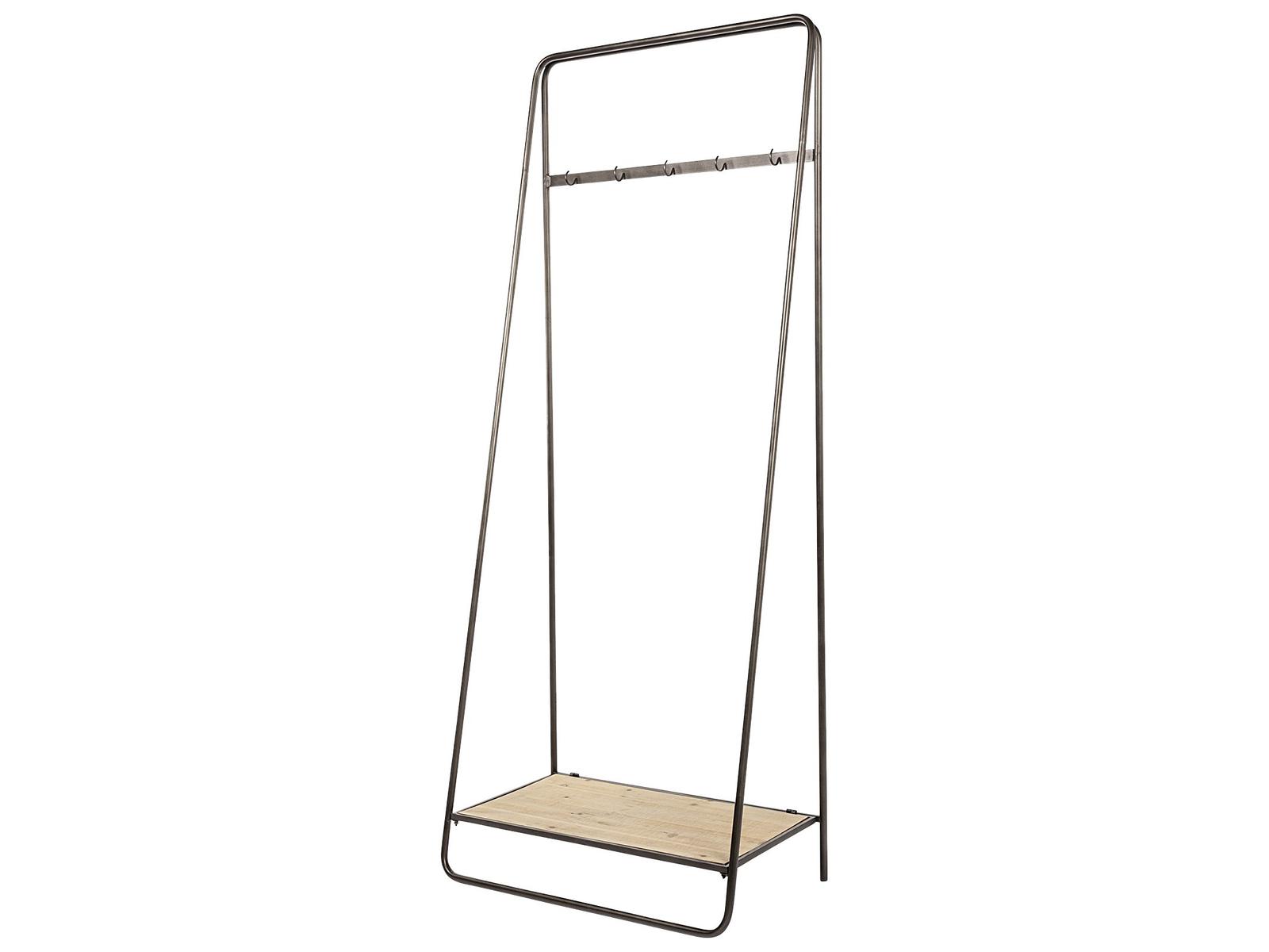 Mercana Carell 31L x 18W Black Metal And Wood Shelf Hall Tree