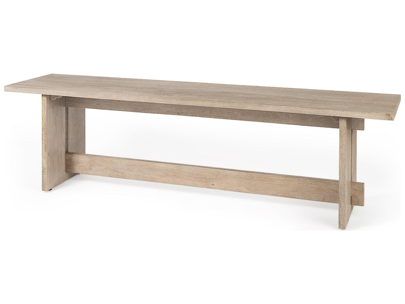 Mercana Aida 18H Light Gray Wood Dining Bench