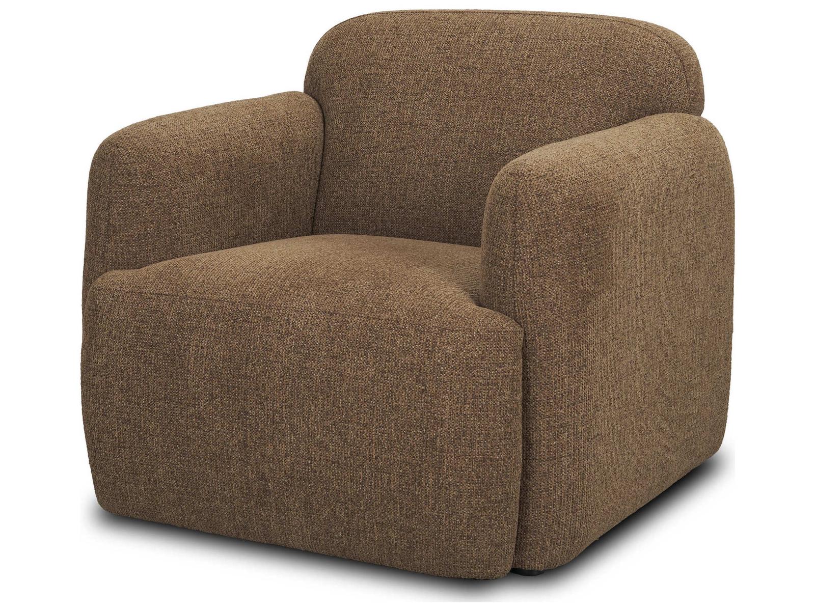 Mercana Saga Textured Brown Plush Fabric Upholstered Chair