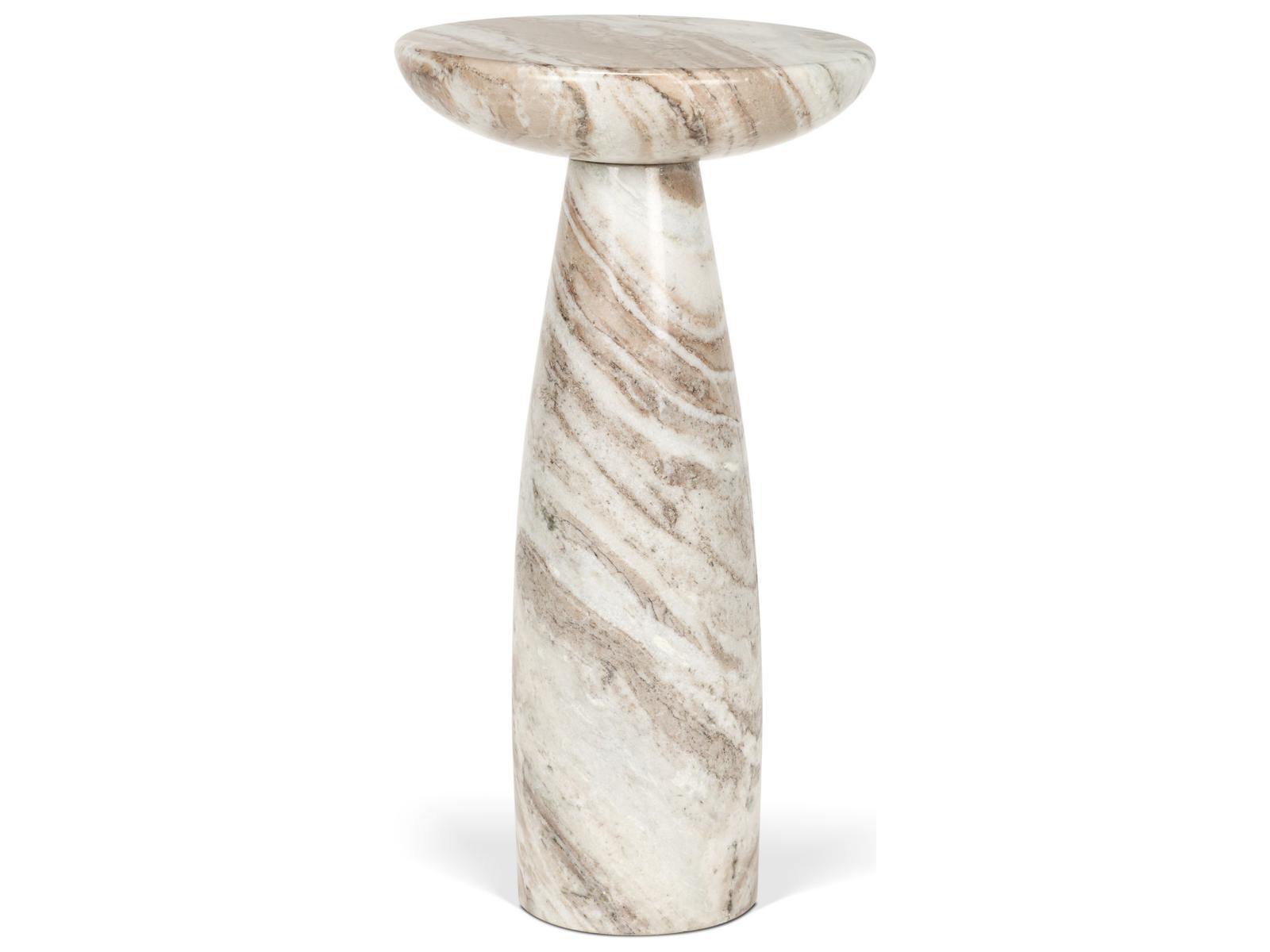 Mercana Bellancia Rosa Pink Marble Pedestal Side Table