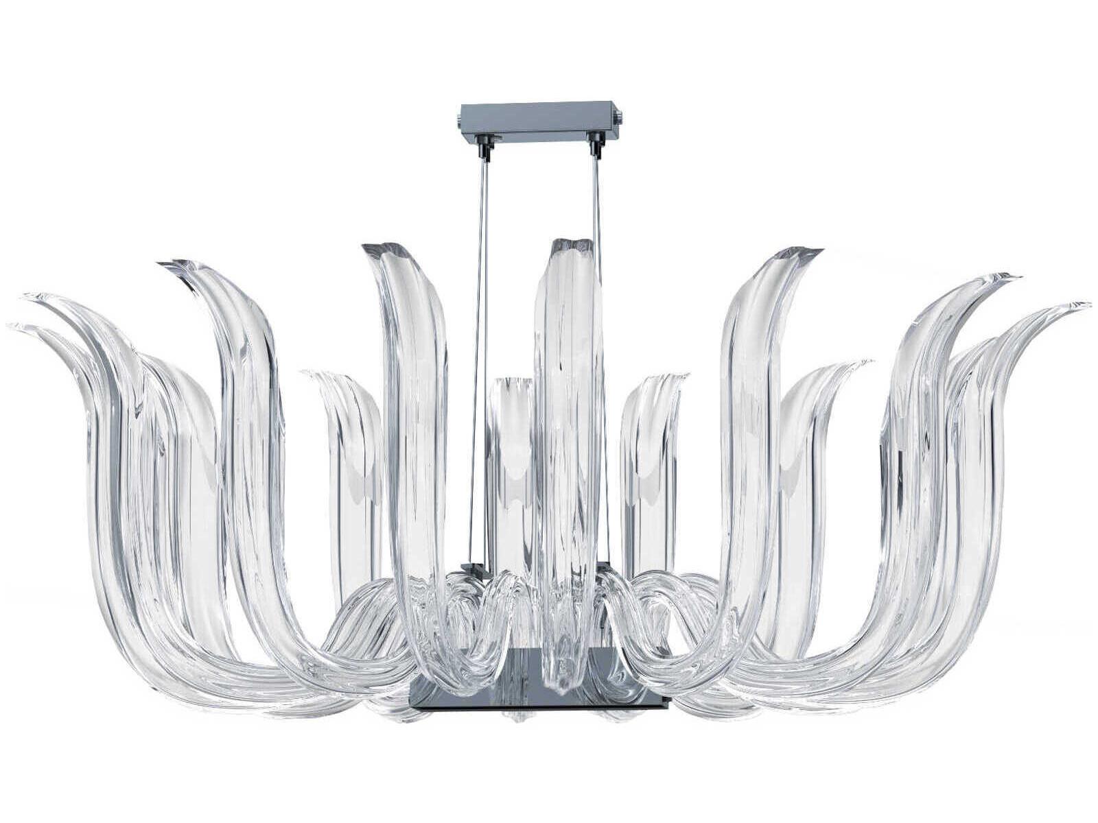 Metropolitan Cisne 12-Light Polished Nickel Crystal Chandelier
