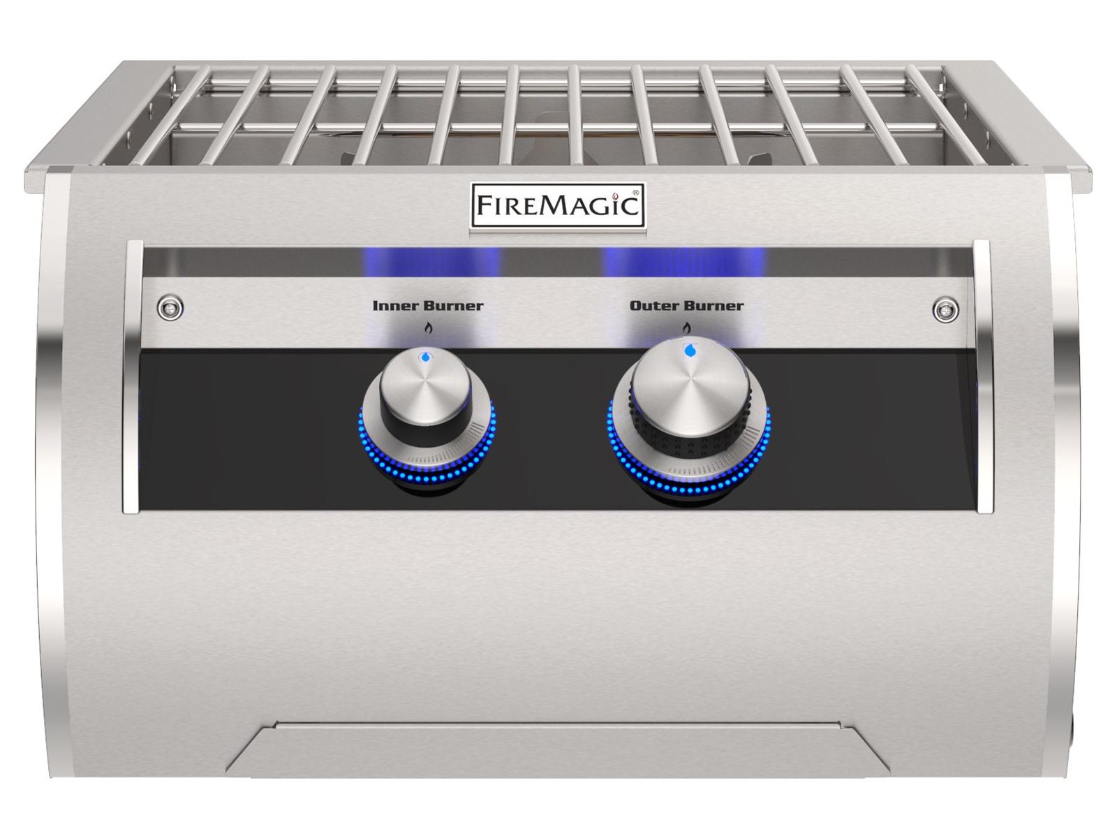 Fire Magic PowerBurner 2-Burner Gas Built-In Grill with Cast Iron Grid