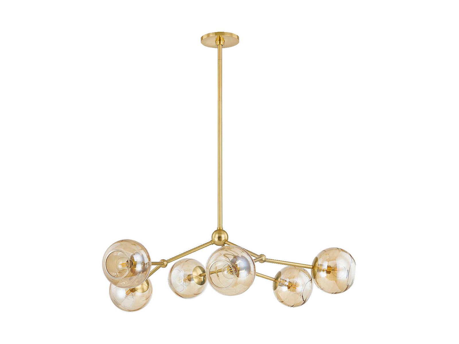 Mitzi 6-Light Aged Brass Candelabra Chandelier