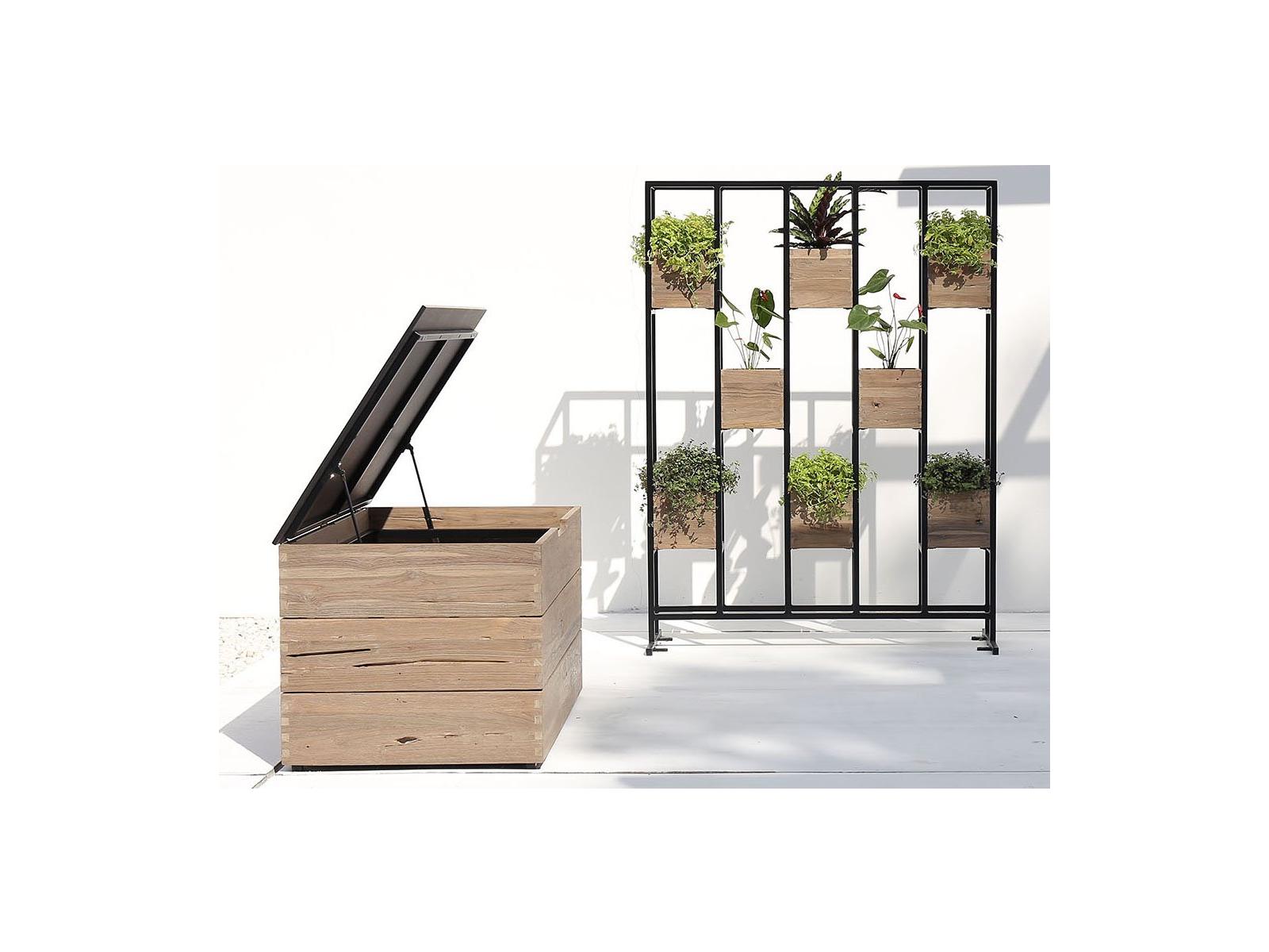 MamaGreen Aiko Teak Aluminum Planter Set