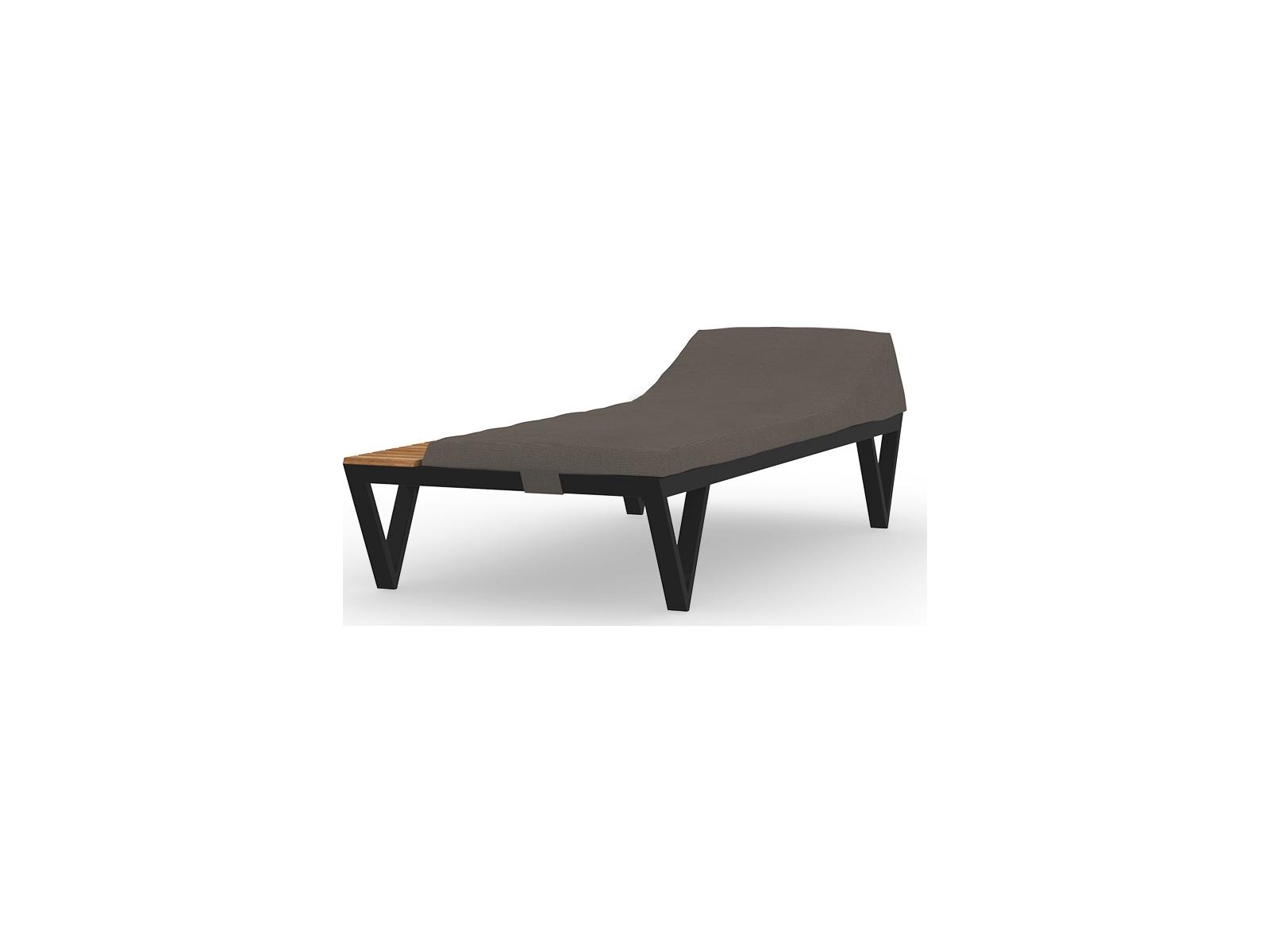 MamaGreen Bondi Cushion Aluminum Sunbed Outdoor Patio Chaise Lounge with Tray Teak