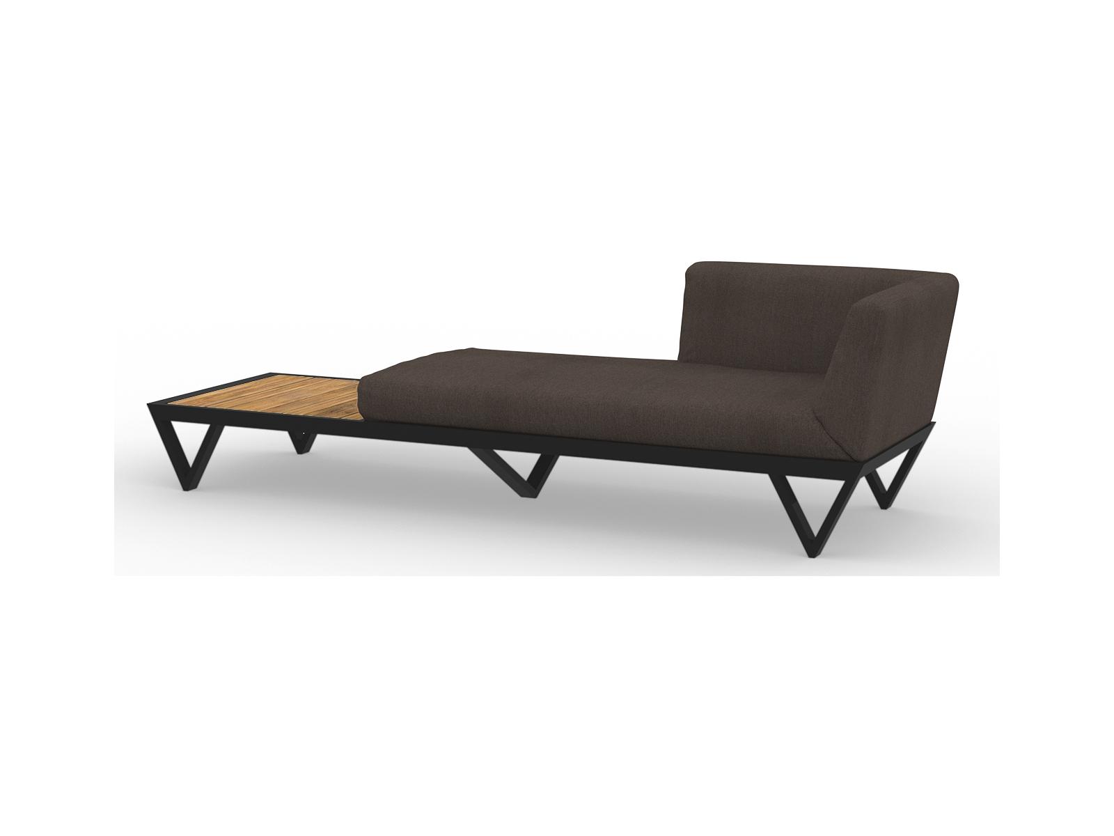 MamaGreen Bondi Belle Aluminum Sofa Outdoor Patio Chaise Lounge with Teak Table