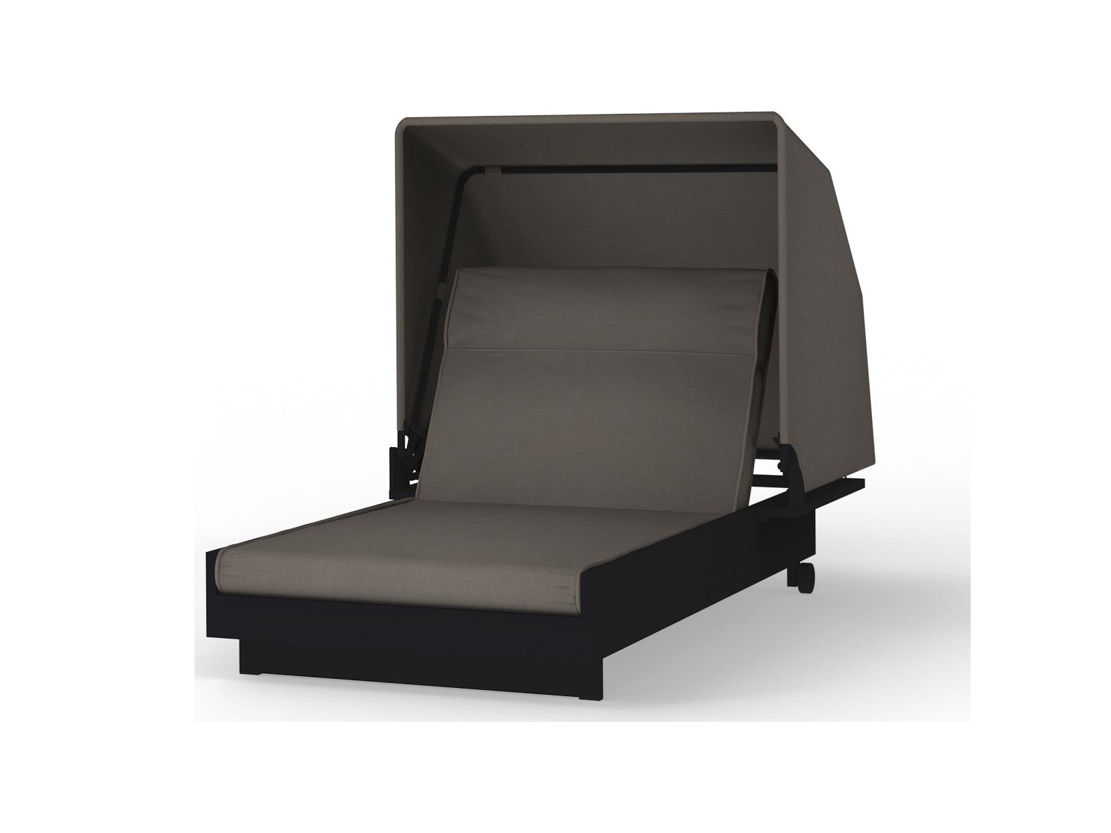 MamaGreen Boulevard Aluminum Sunbed Outdoor Chaise Lounge with Canopy