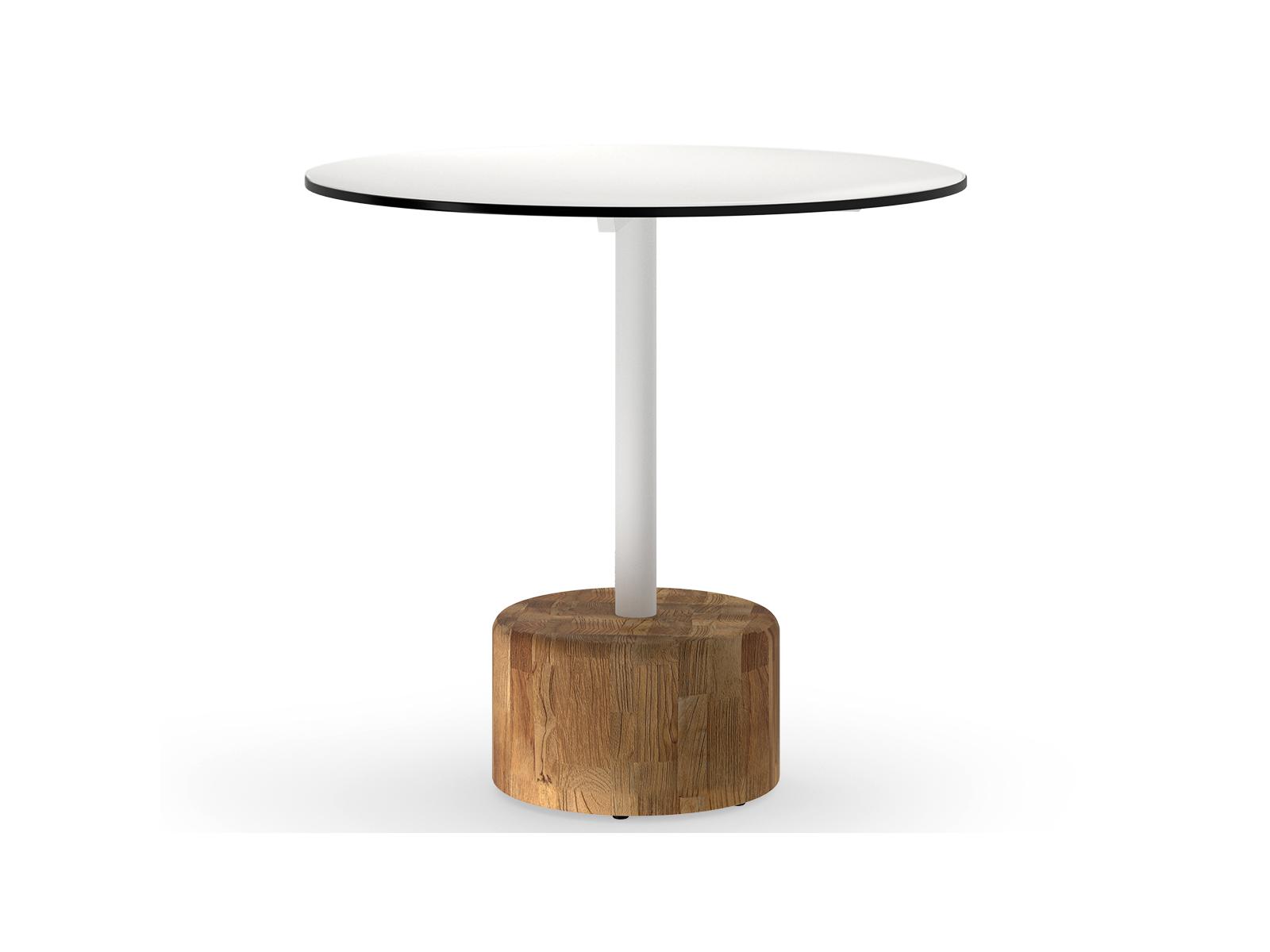 MamaGreen Glyph Aluminum Teak Round Outdoor Bistro Table