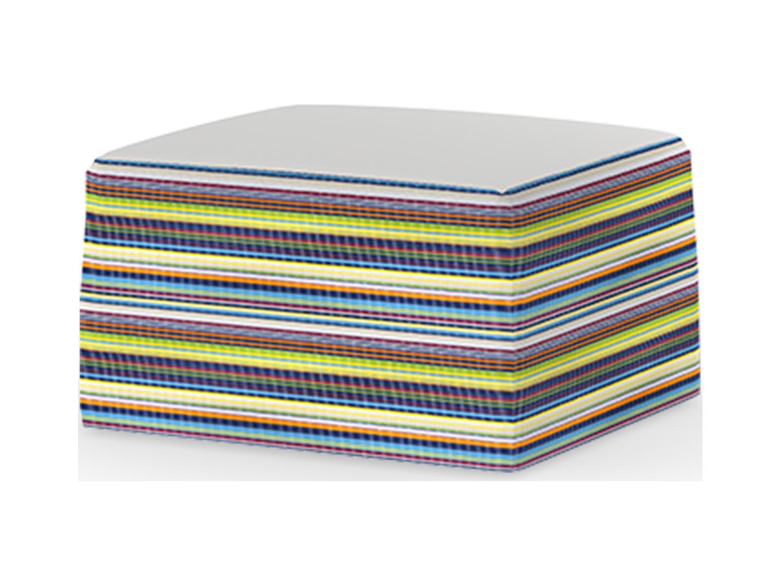 MamaGreen Stripe Fabric Cushion Patio Ottoman