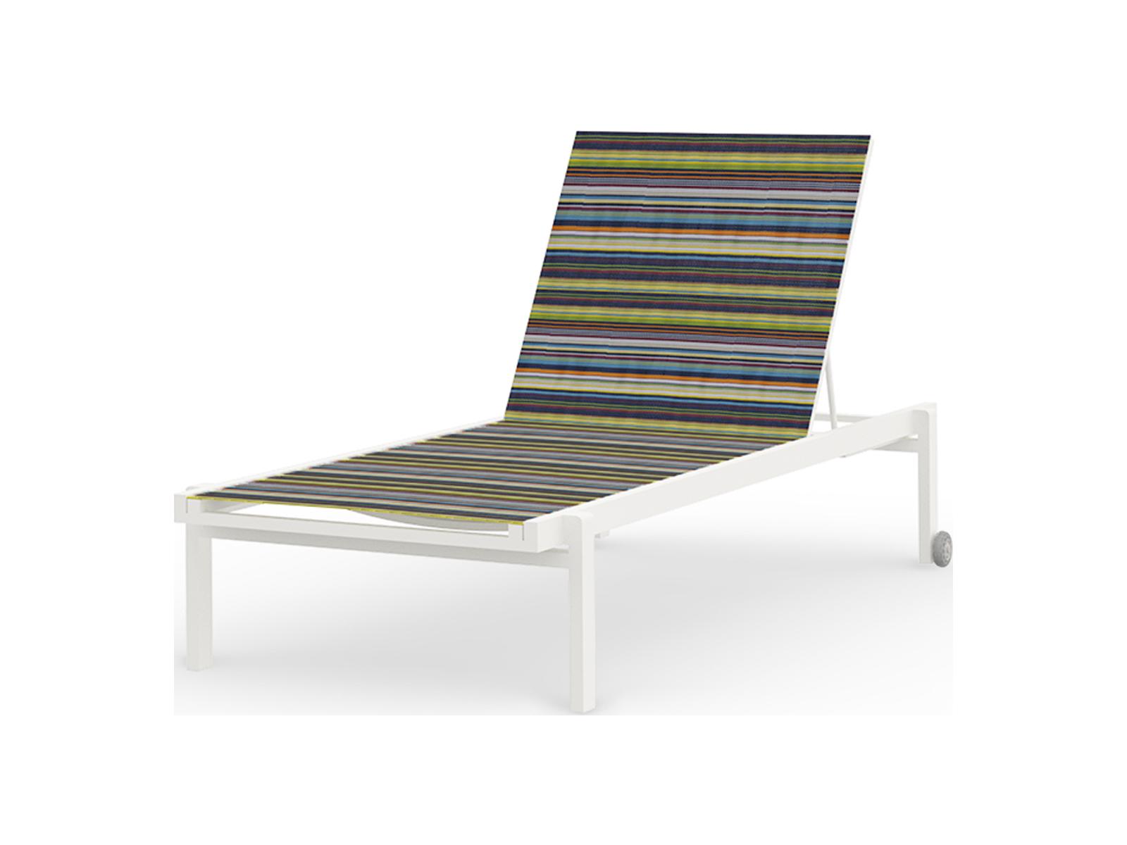 MamaGreen Stripe Aluminum Sling Stackable Outdoor Patio Chaise Lounge