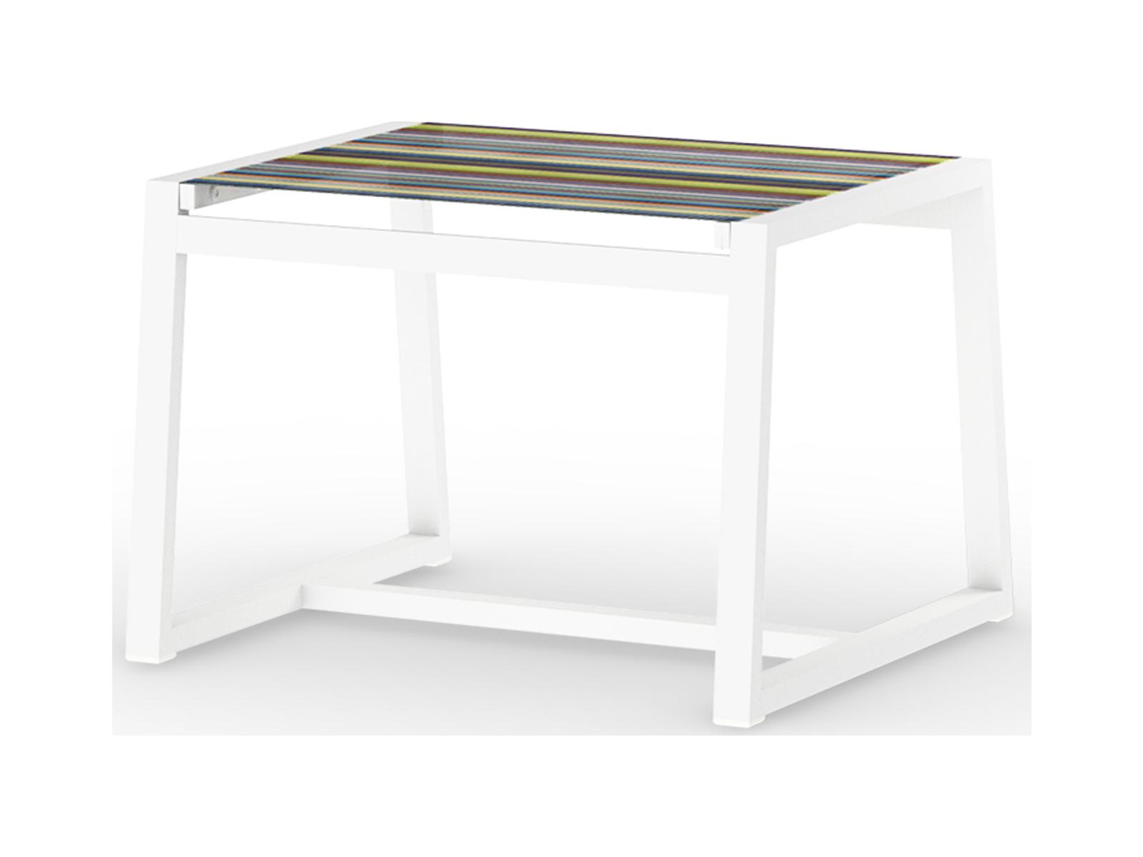 MamaGreen Stripe Aluminum Sling Outdoor Patio Ottoman