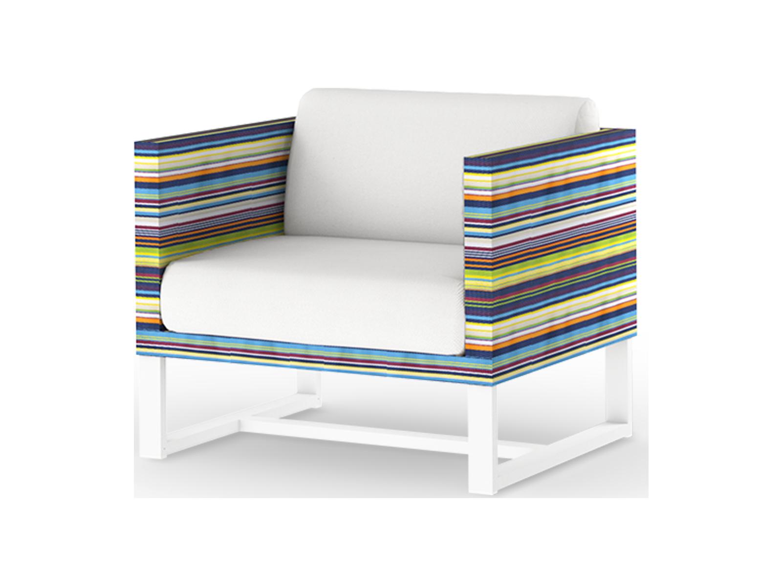 MamaGreen Stripe Quick Ship Aluminum Cushion Outdoor Patio Lounge Chair
