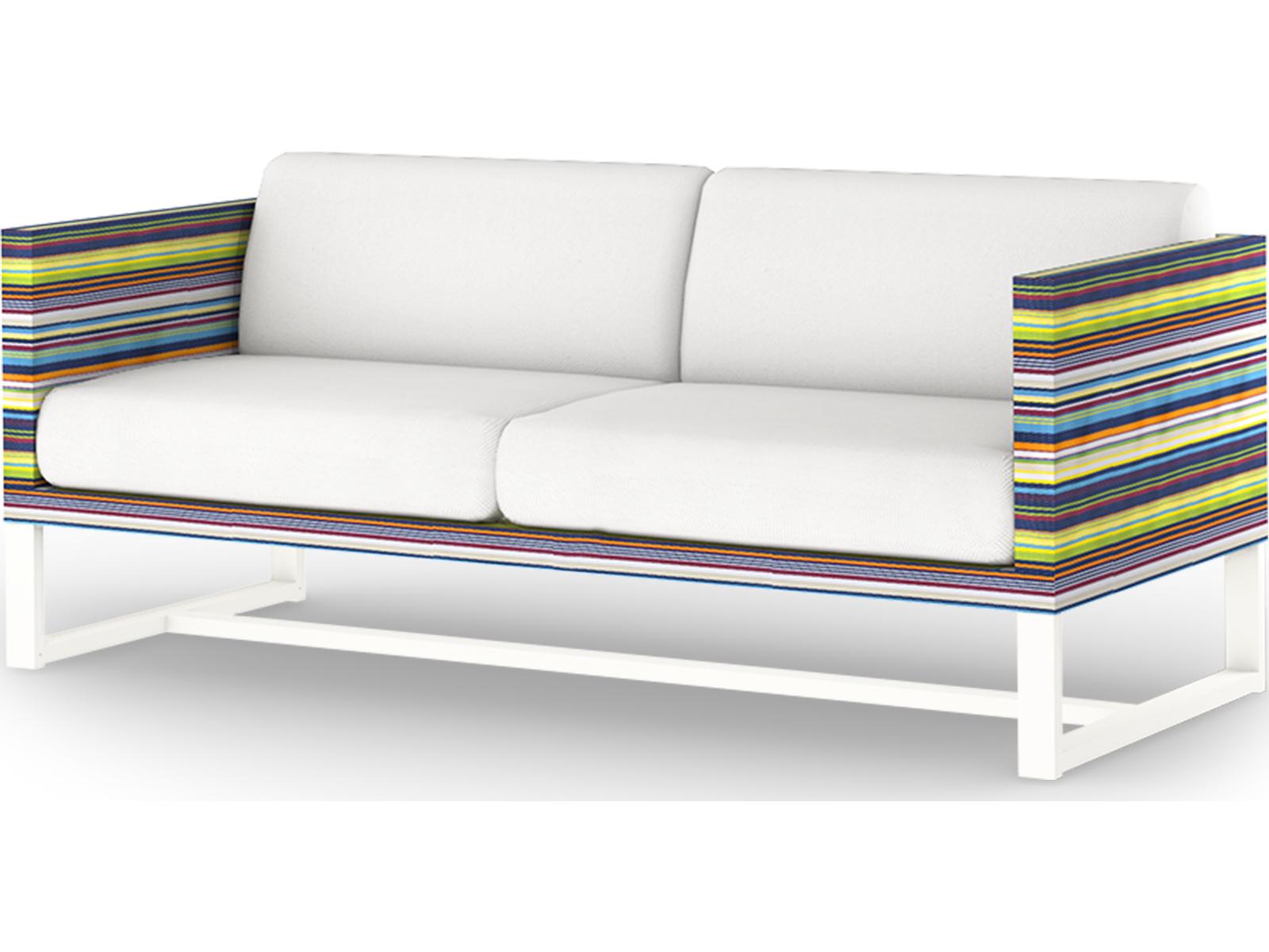 MamaGreen Stripe Aluminum Cushion Outdoor Loveseat