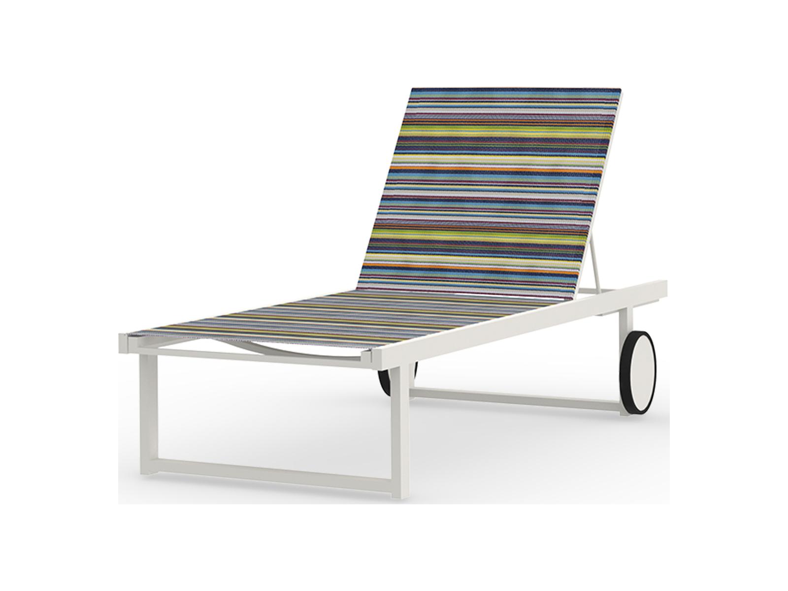 MamaGreen Stripe Aluminum Sling Outdoor Patio Chaise Lounge
