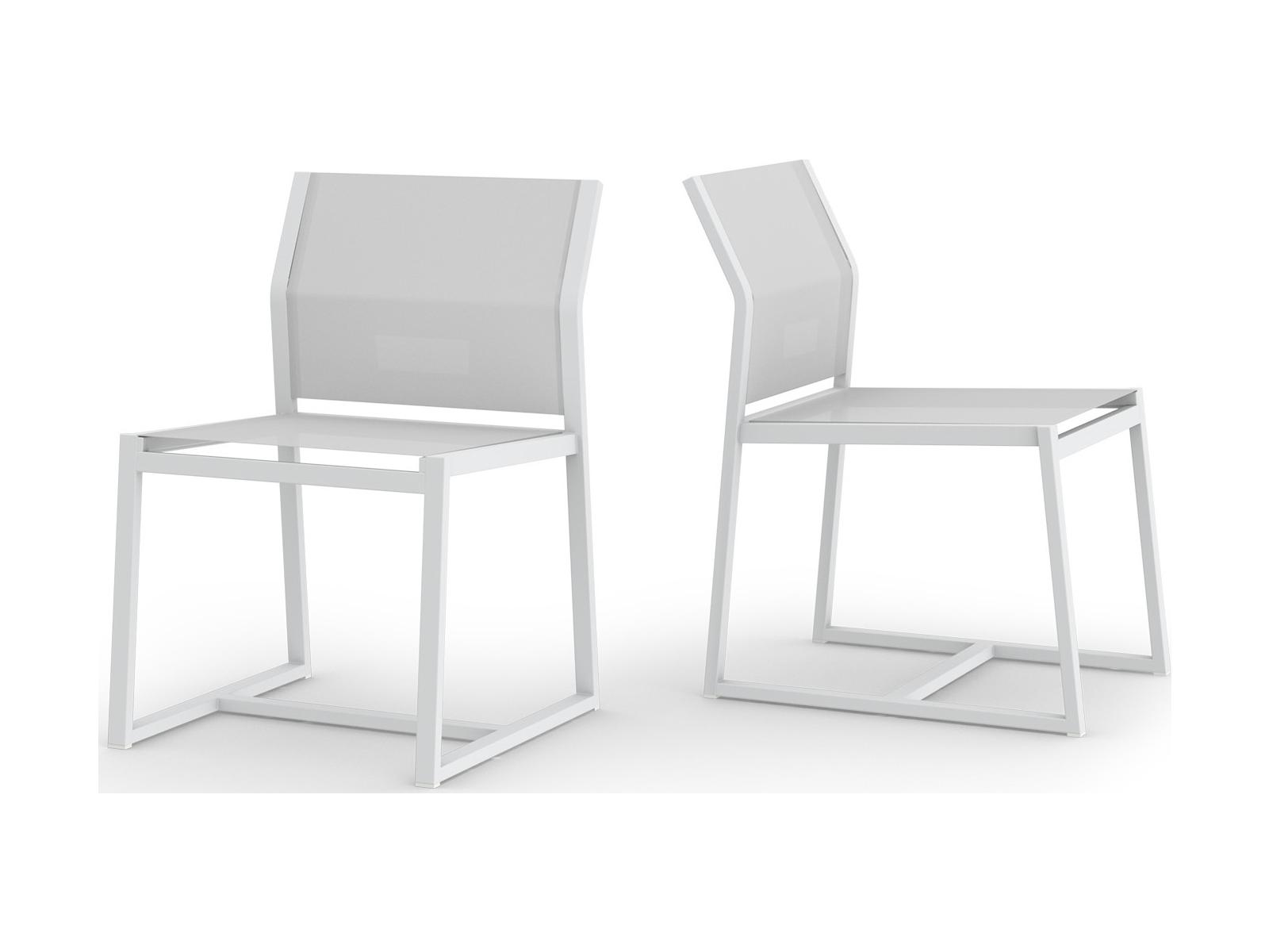 MamaGreen Allux Sling Aluminum Carver Outdoor Dining Side Chair