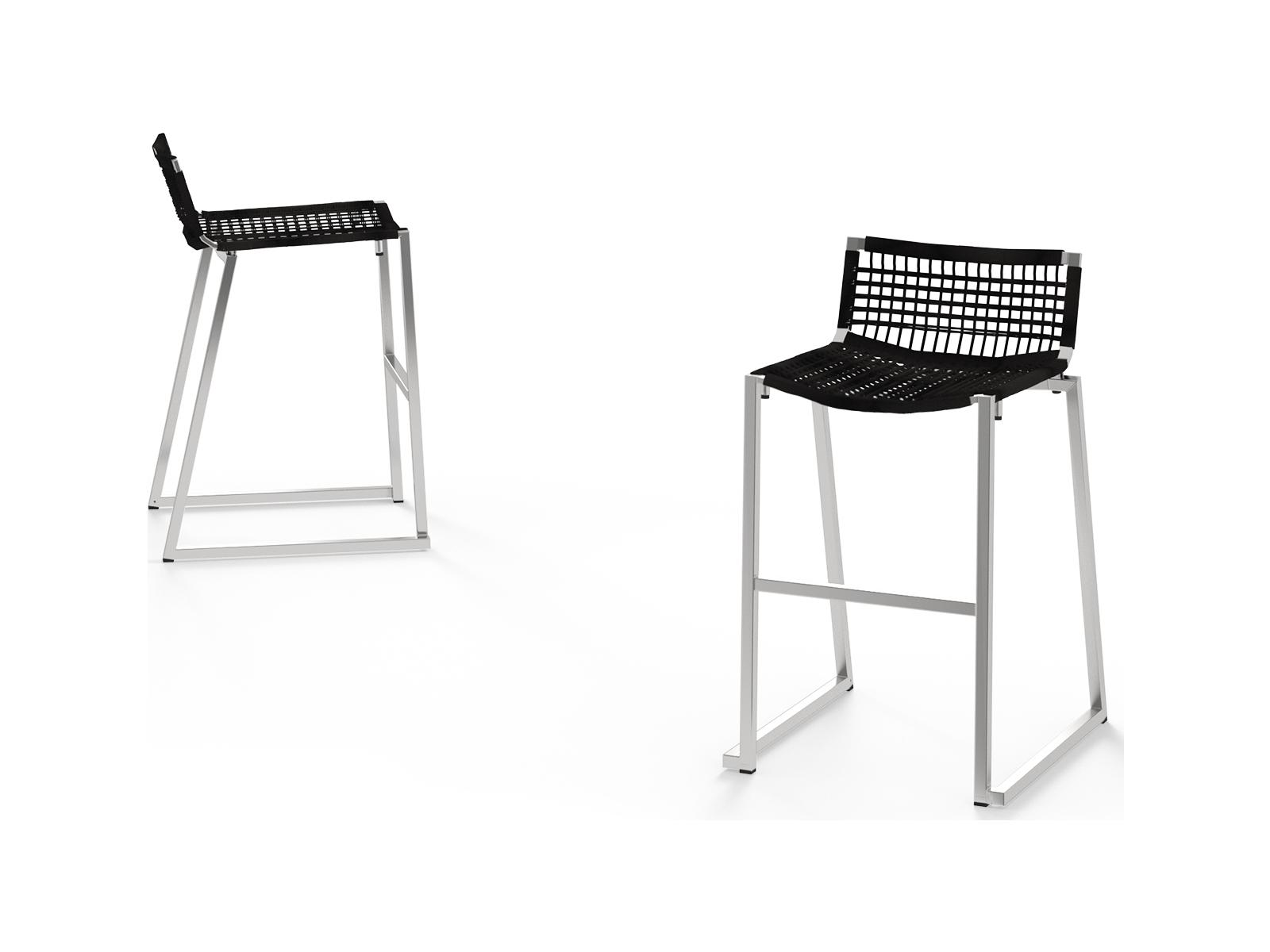 MamaGreen Olaf Stainless Steel Wicker Armless Patio Counter Chair