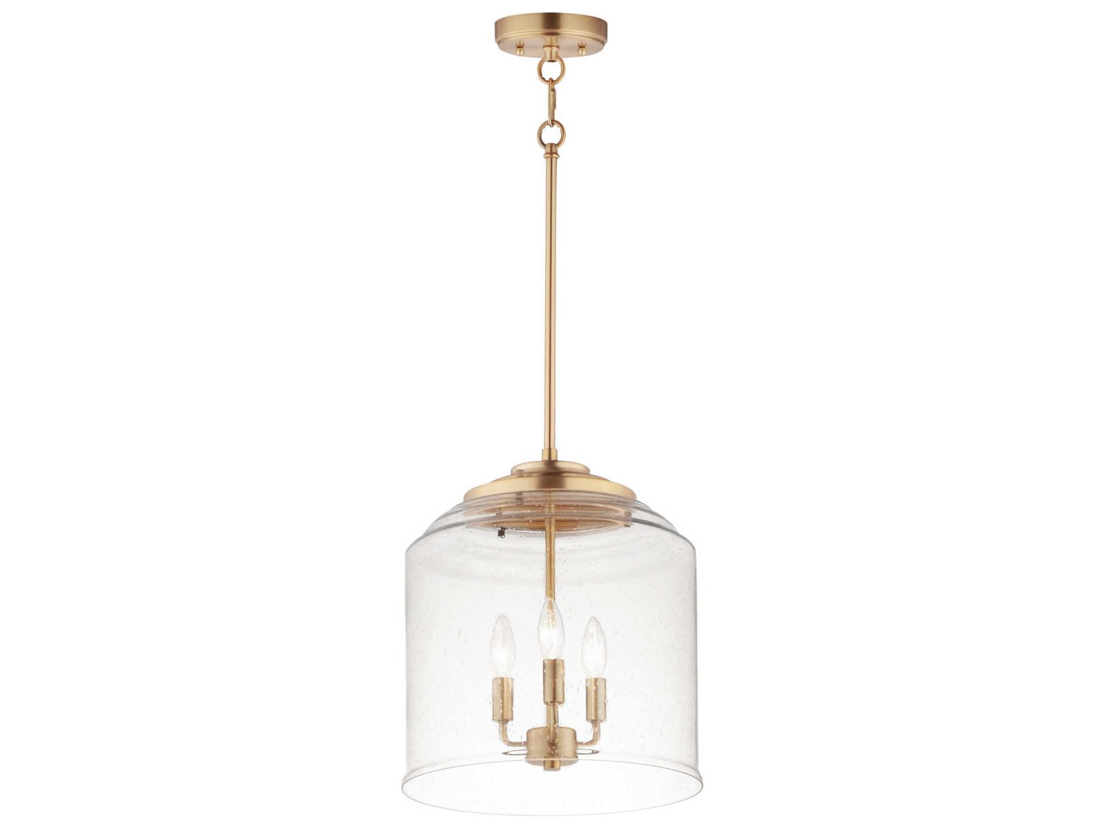 Maxim Lighting Acadia 3-Light Heritage Brass Glass Candelabra Chandelier