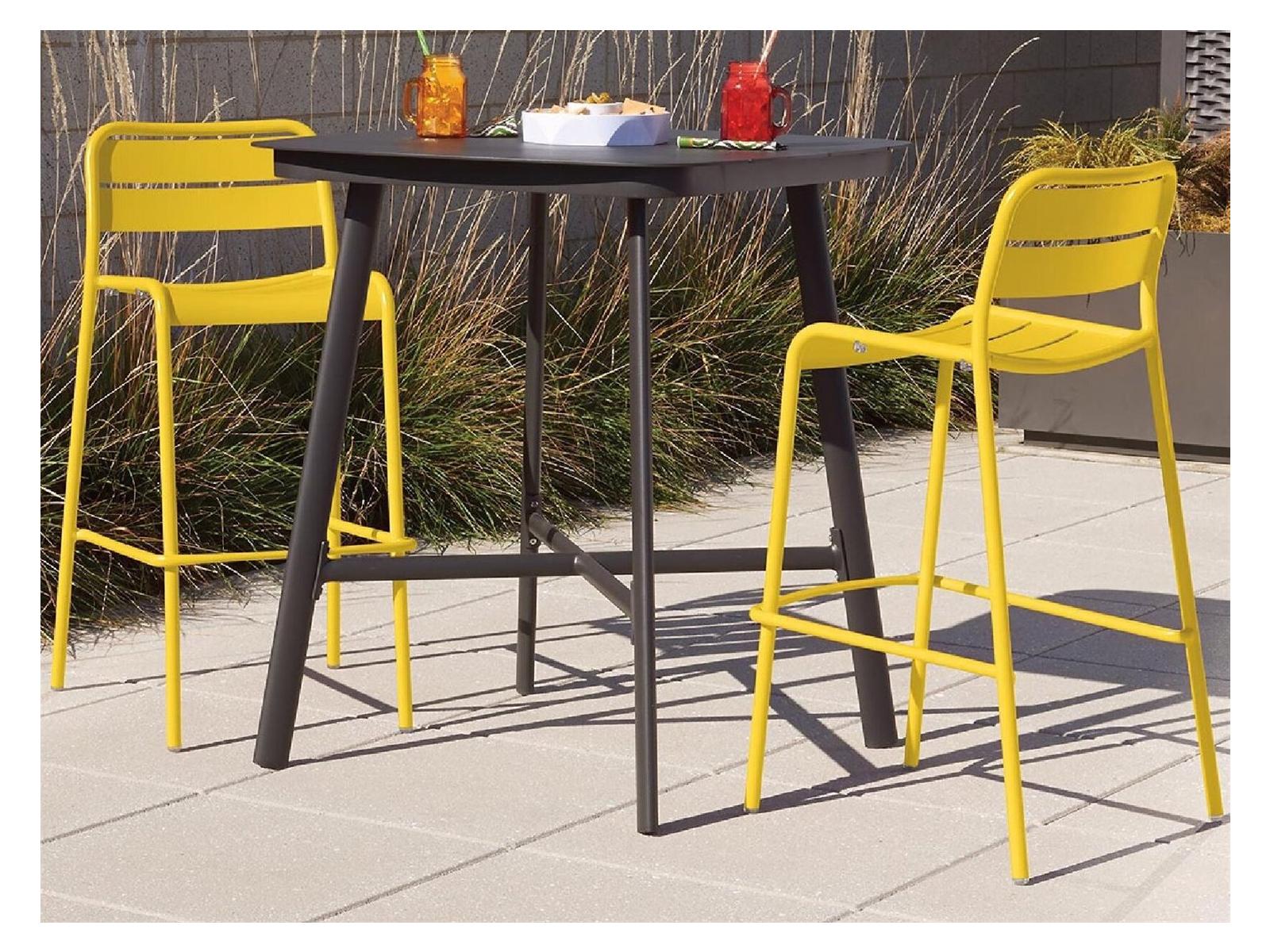 Oxford Garden Kapri Aluminum Carbon/Saffron 3 Piece Bar Set