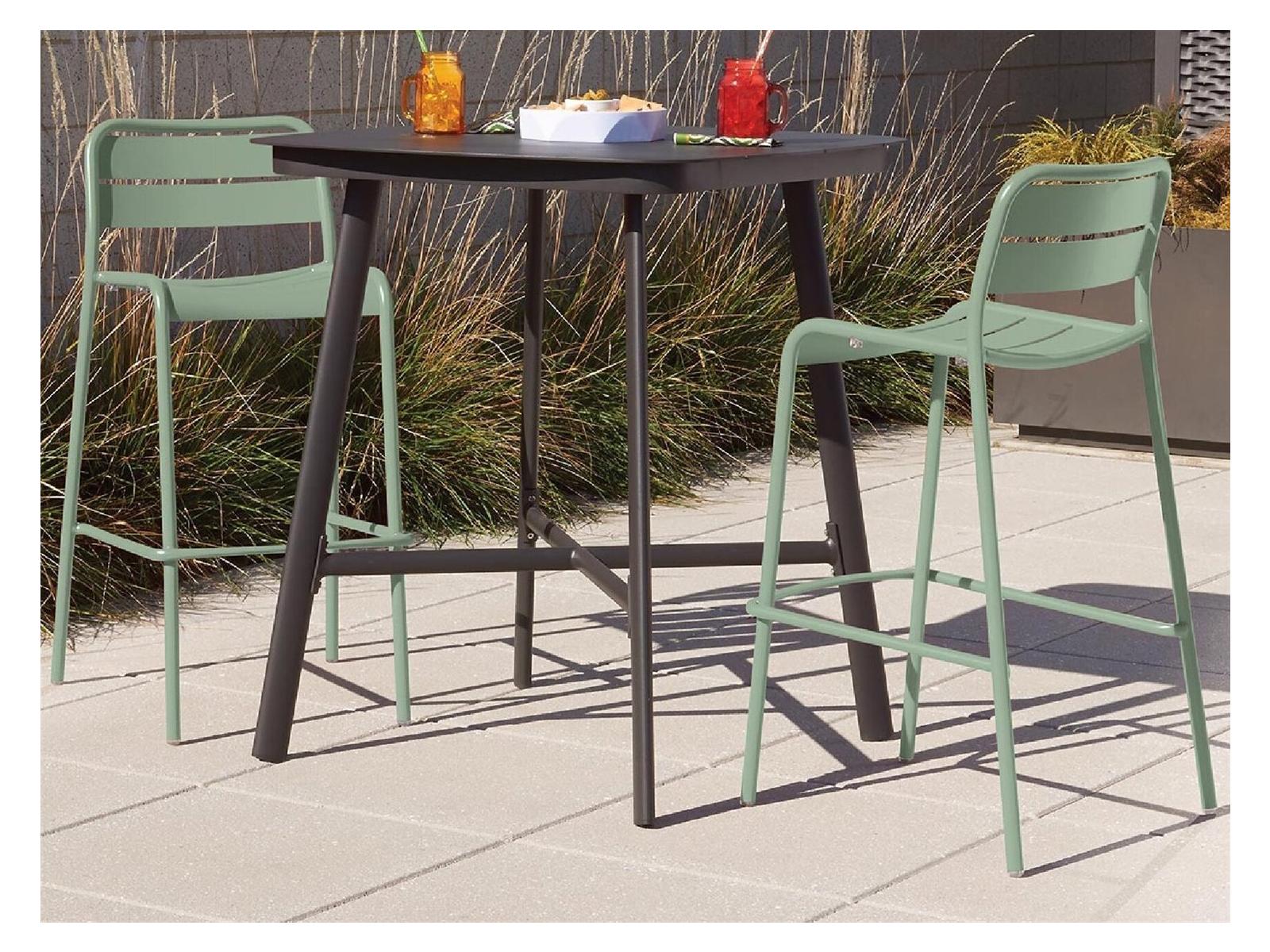 Oxford Garden Kapri Aluminum Carbon/Sage 3 Piece Bar Set