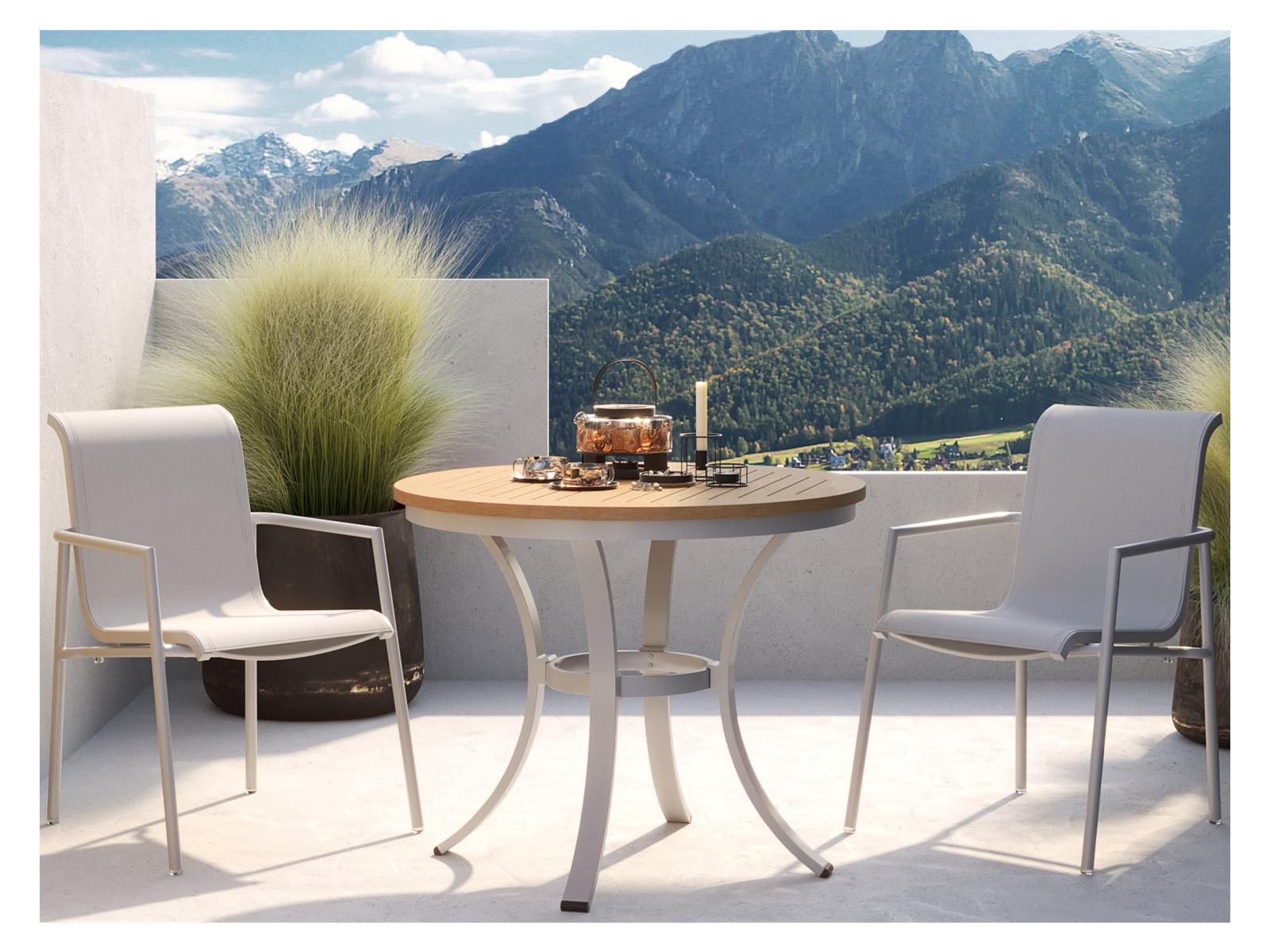 Oxford Garden Orso Aluminum Flint 3 Piece Patio Dining Set with Fog Sling