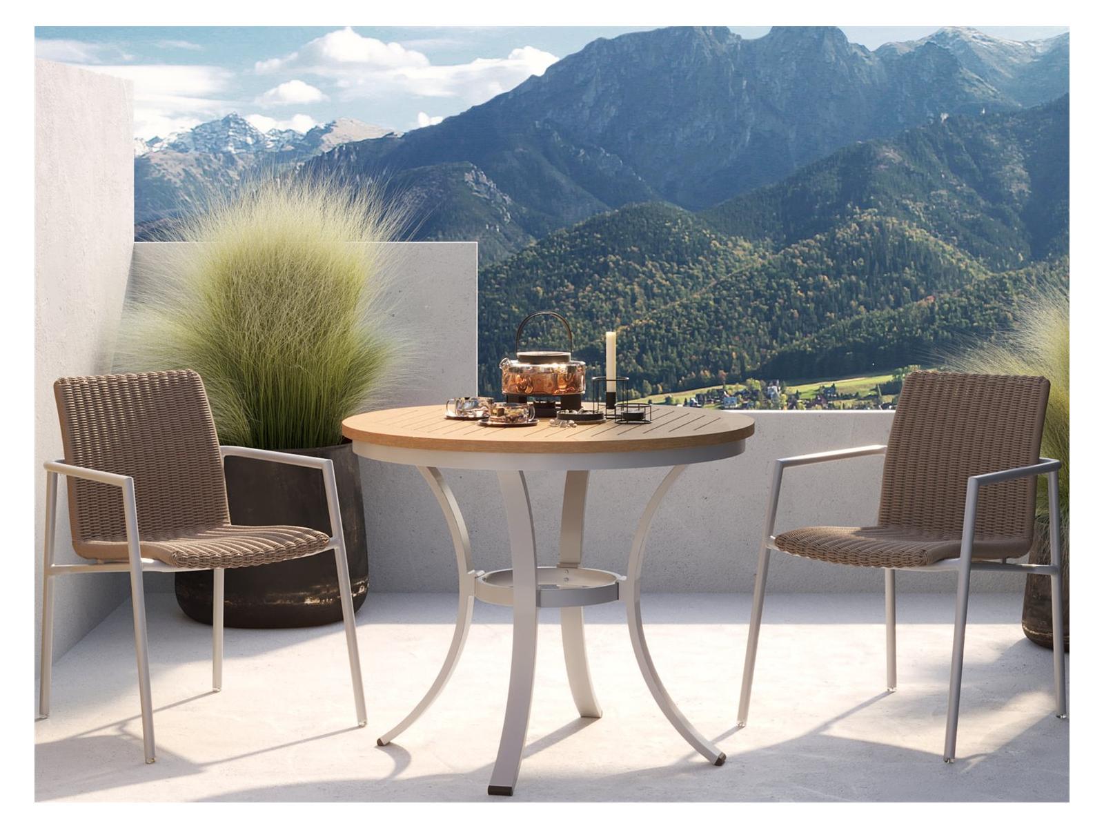 Oxford Garden Orso Wicker Sand 3 Piece Bistro Set