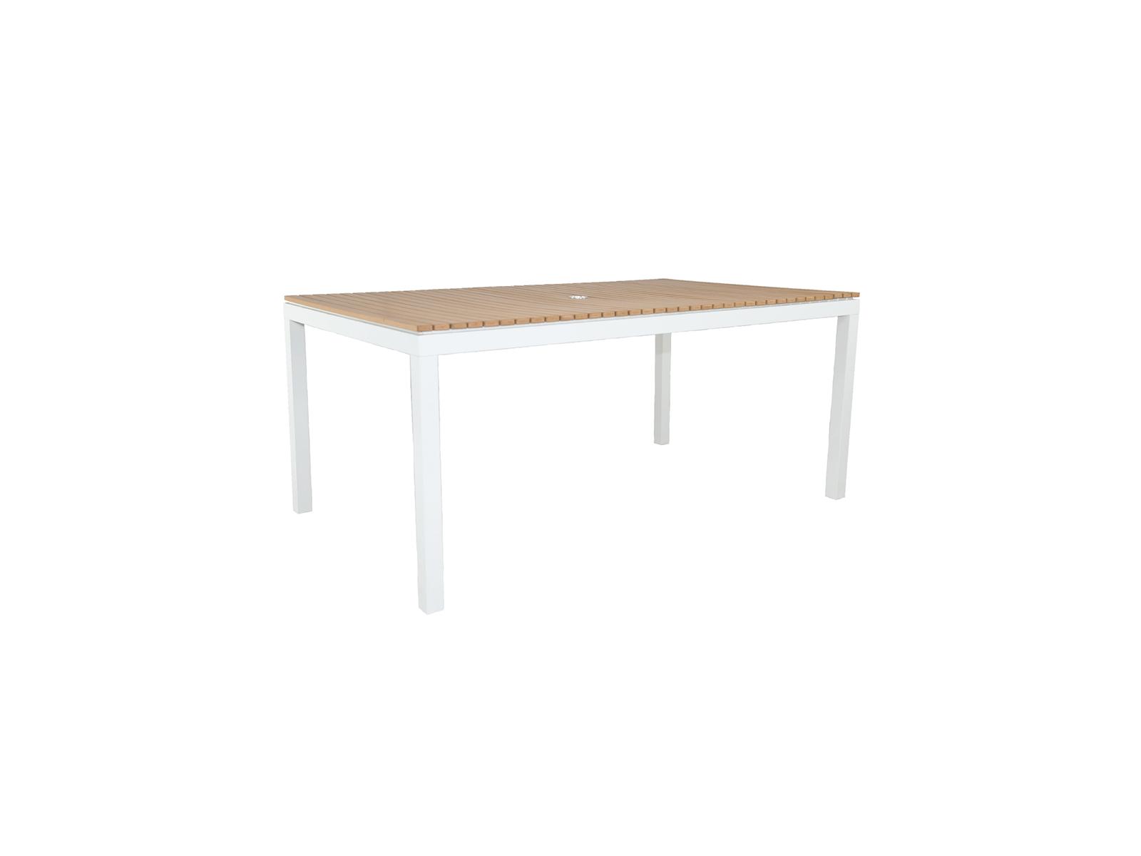 Axcess Inc Riviera Rectangular Outdoor Patio Dining Table White