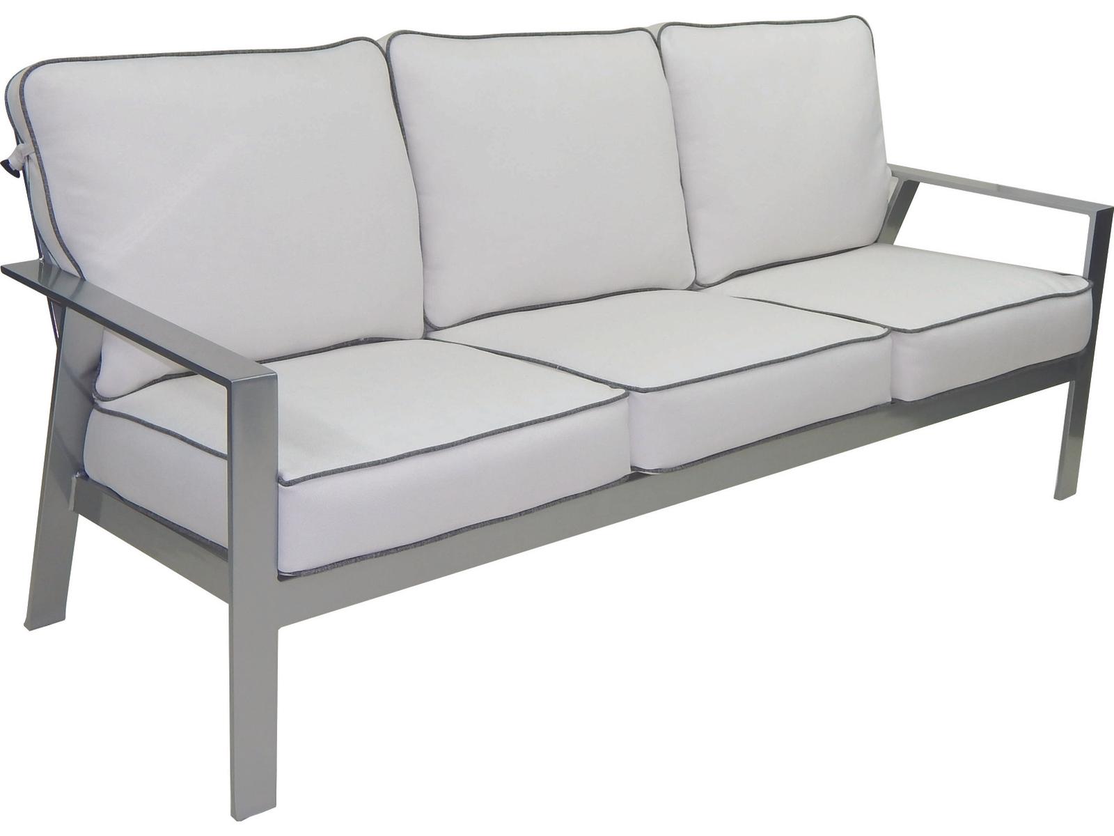 Castelle Trento Deep Seating Cushion Cast Aluminum Outdoor Sofa