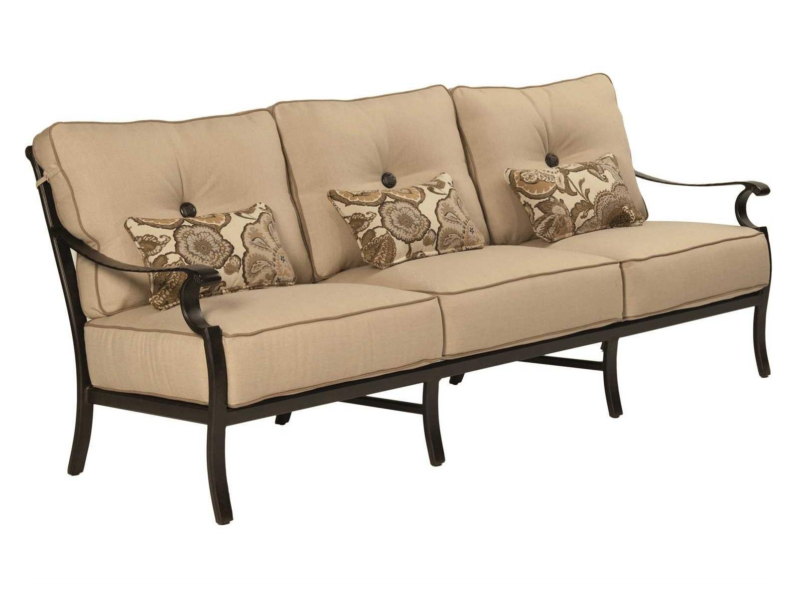 Castelle Monterey Deep Seating Cast Aluminum Outdoor Sofa with Three Kidney Pillows
