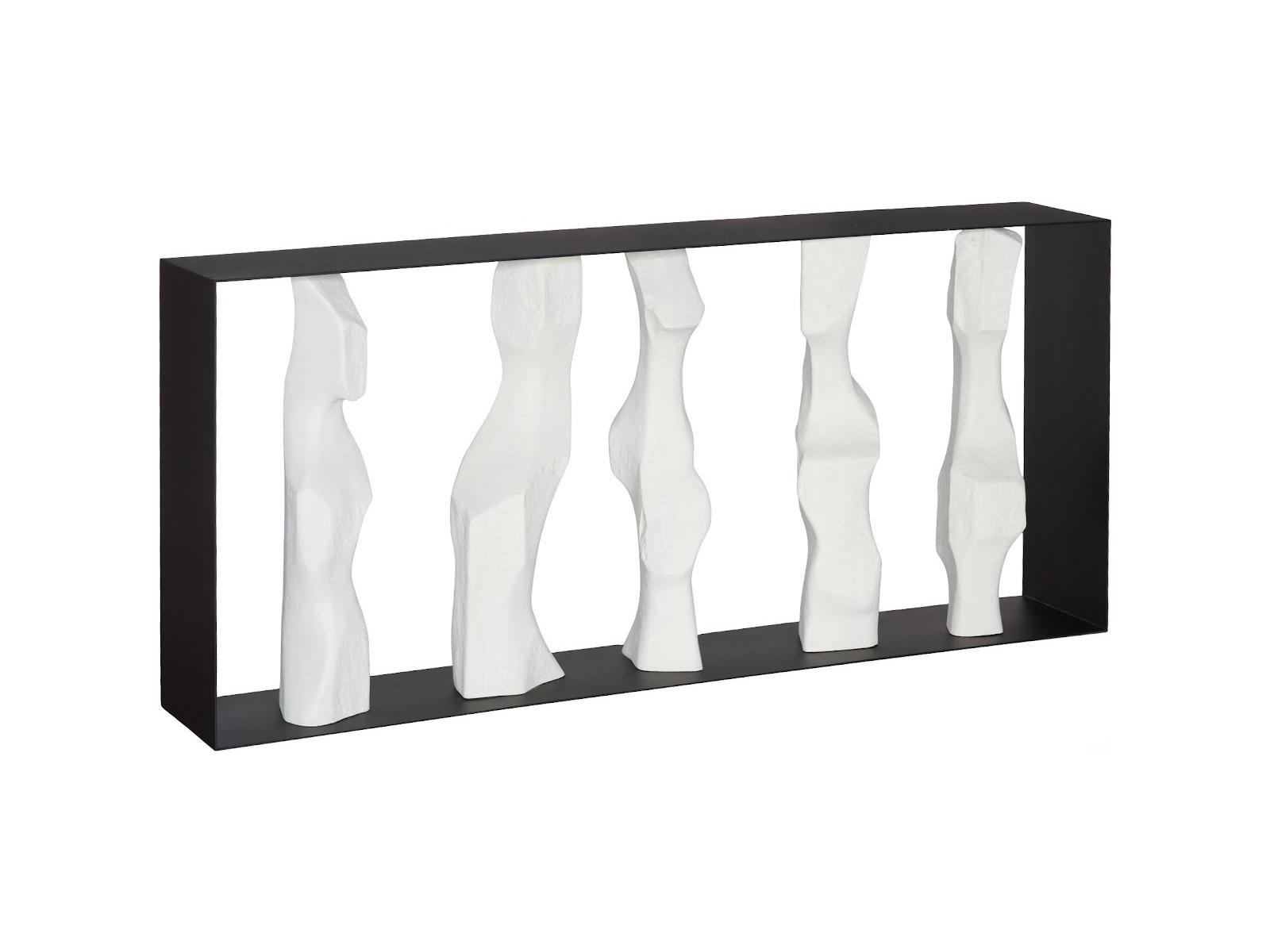 Phillips Collection Rectangular Black Off White Metal Console Table