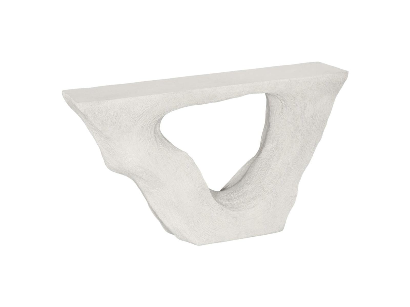 Phillips Collection Rectangular Resin Off White Console Table