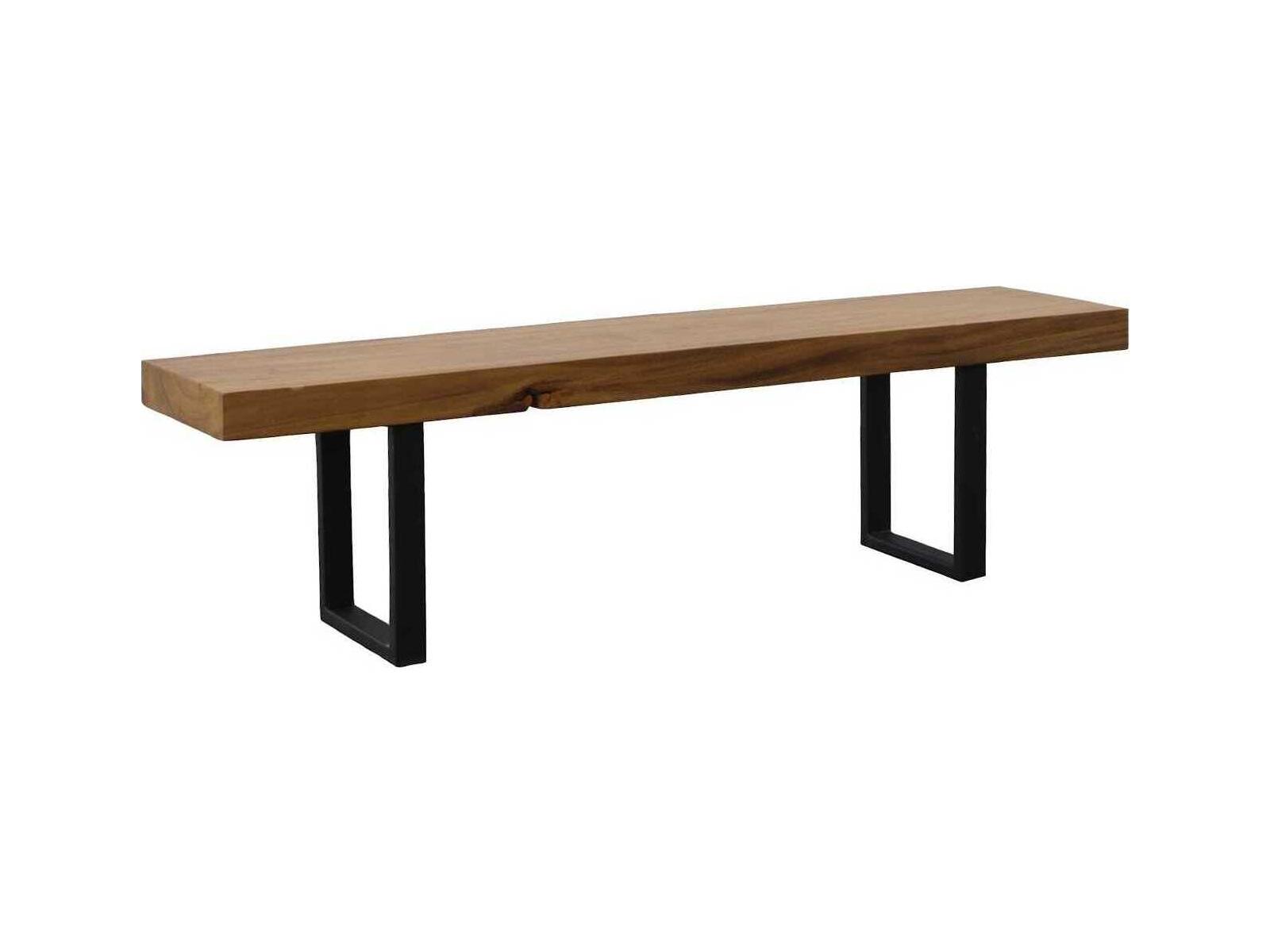 Phillips Collection Origins Straight Edge Natural Brown Black Accent Bench