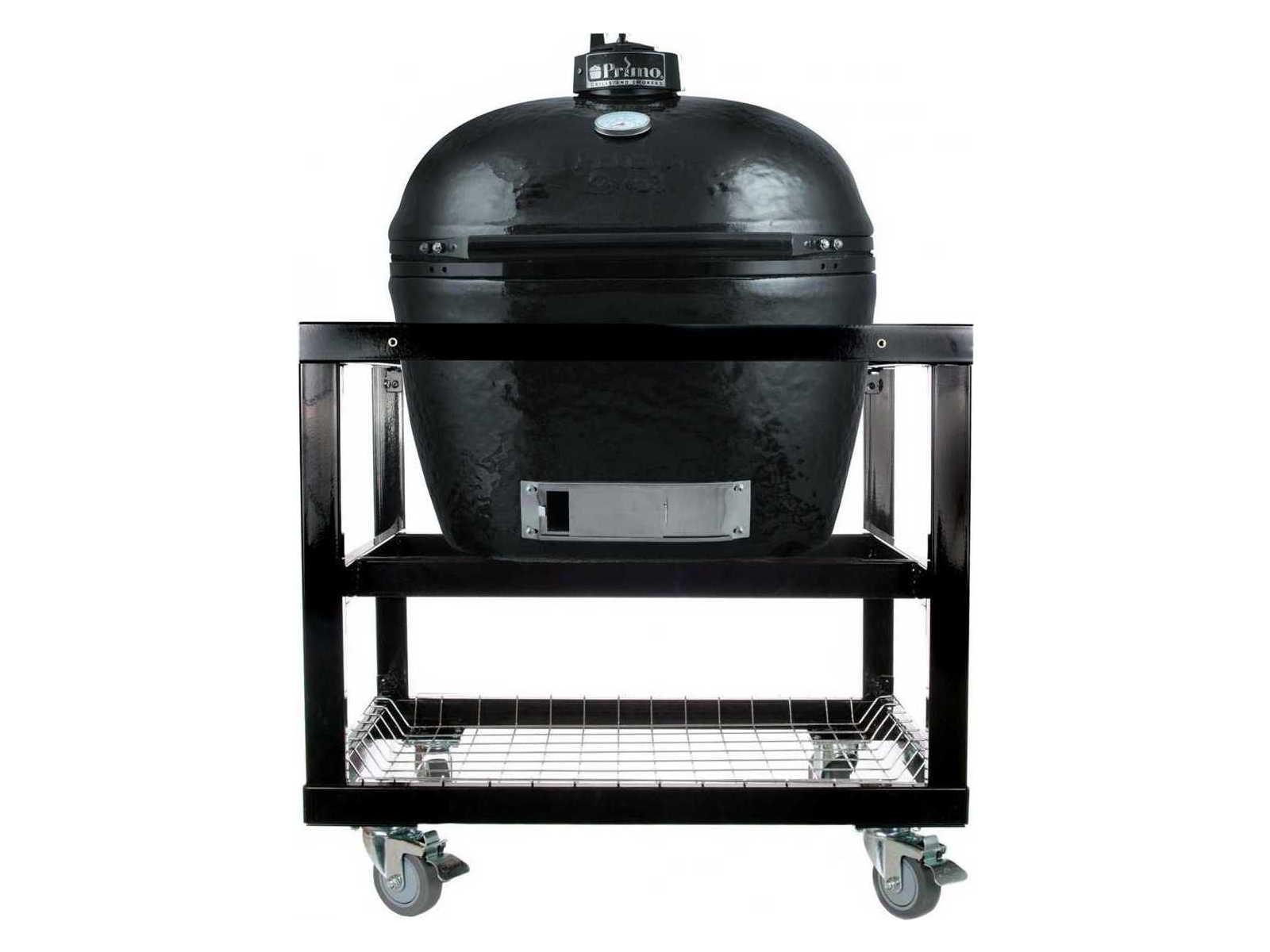 Primo Oval XL Charcoal Grill with Stainless Steel Cart