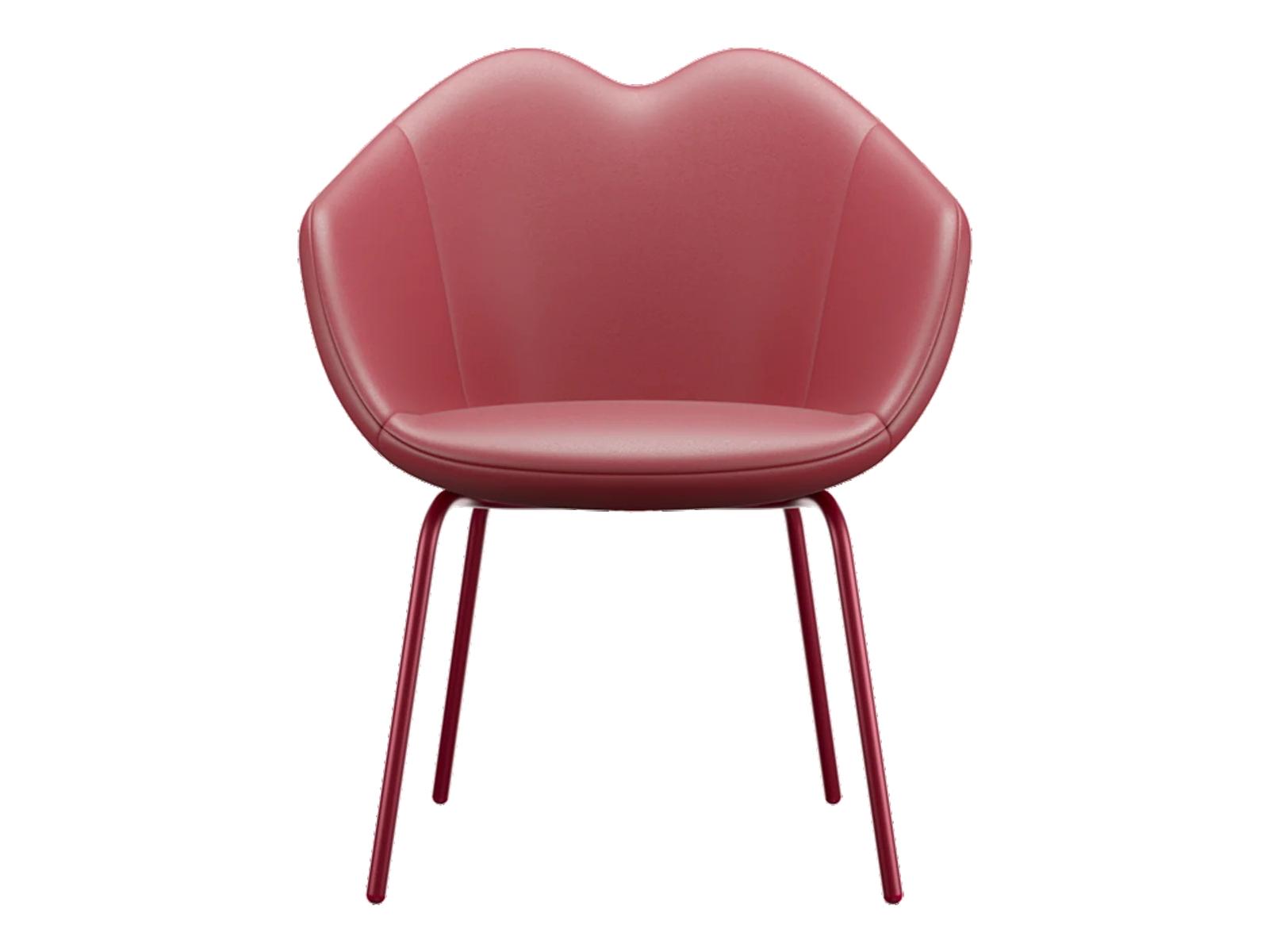 Qeeboo XOXO Red Leather Arm Dining Chair