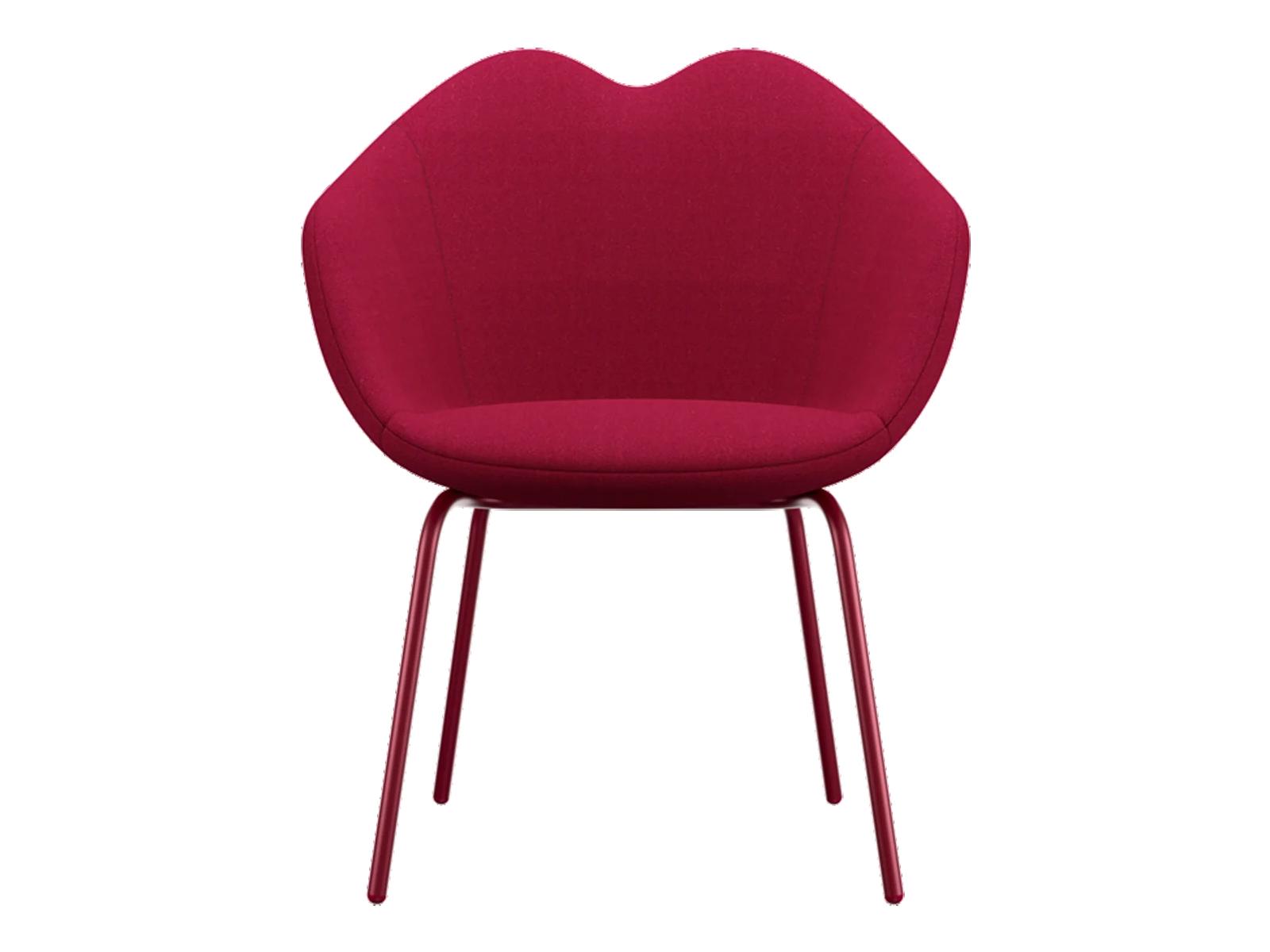 Qeeboo XOXO Red Upholstered Arm Dining Chair