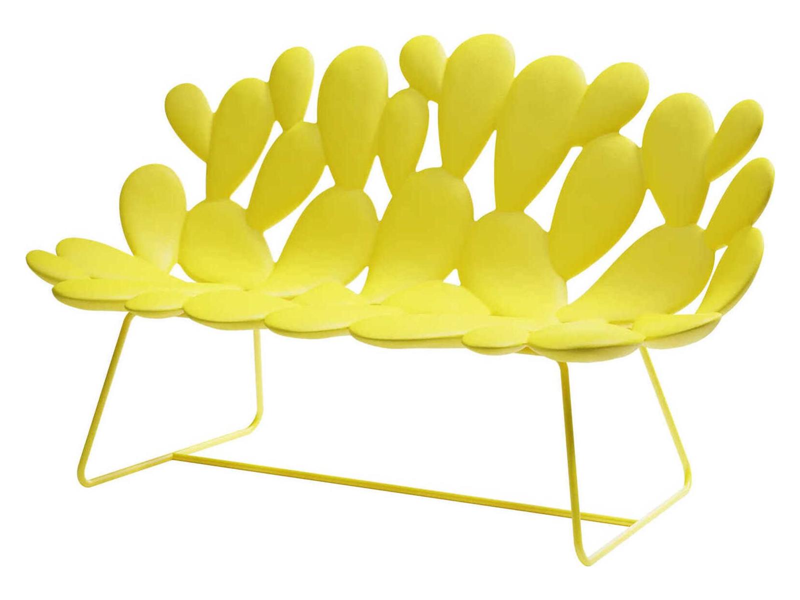 Qeeboo Outdoor Filicudi Yellow Recycled Plastic Sofa